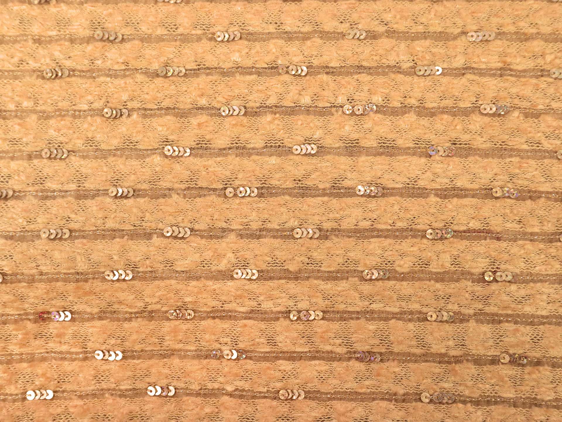 Sequined Silk and Rayon Chenille in Peach