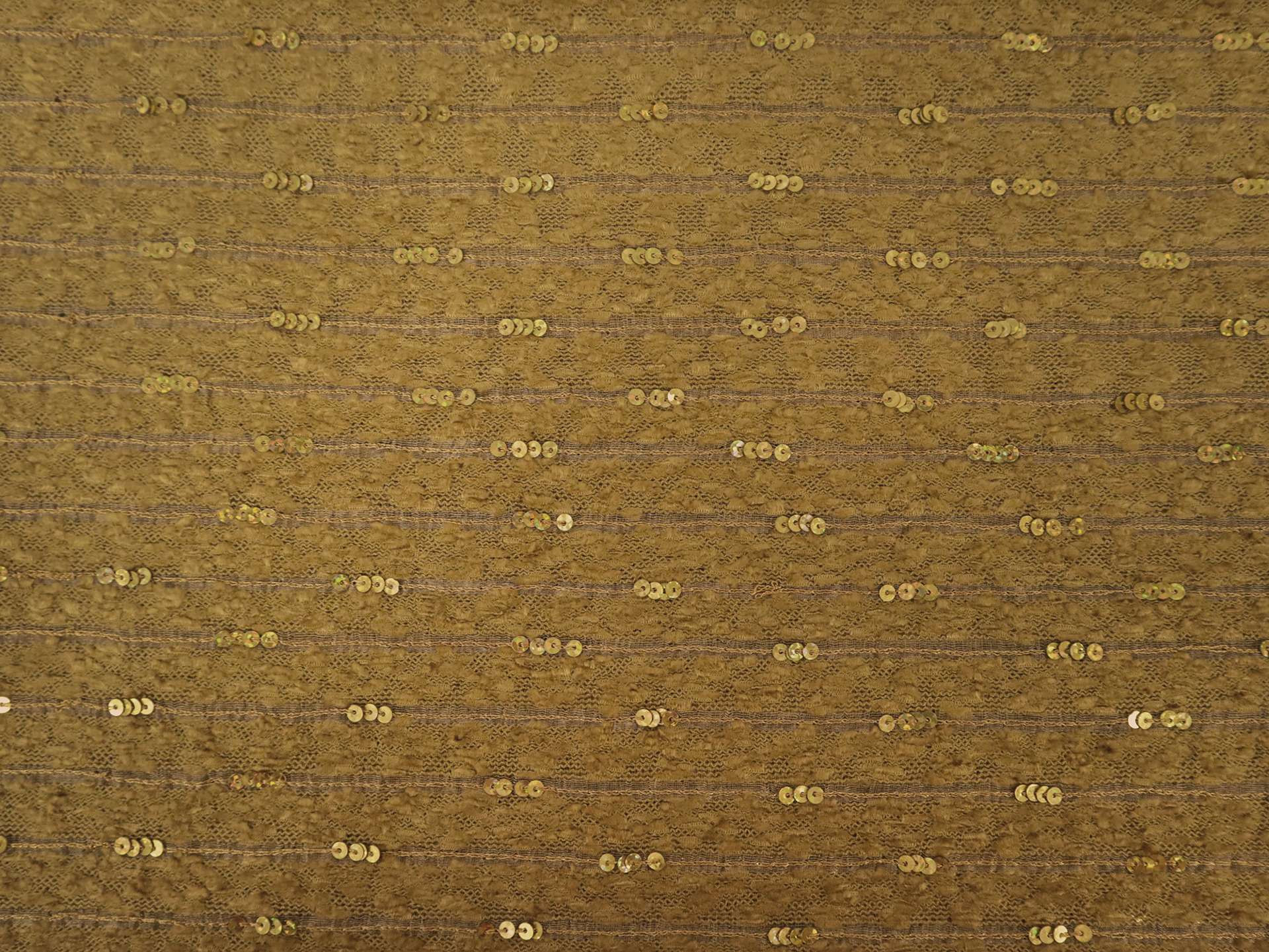Sequined Silk and Rayon Chenille in Mustard