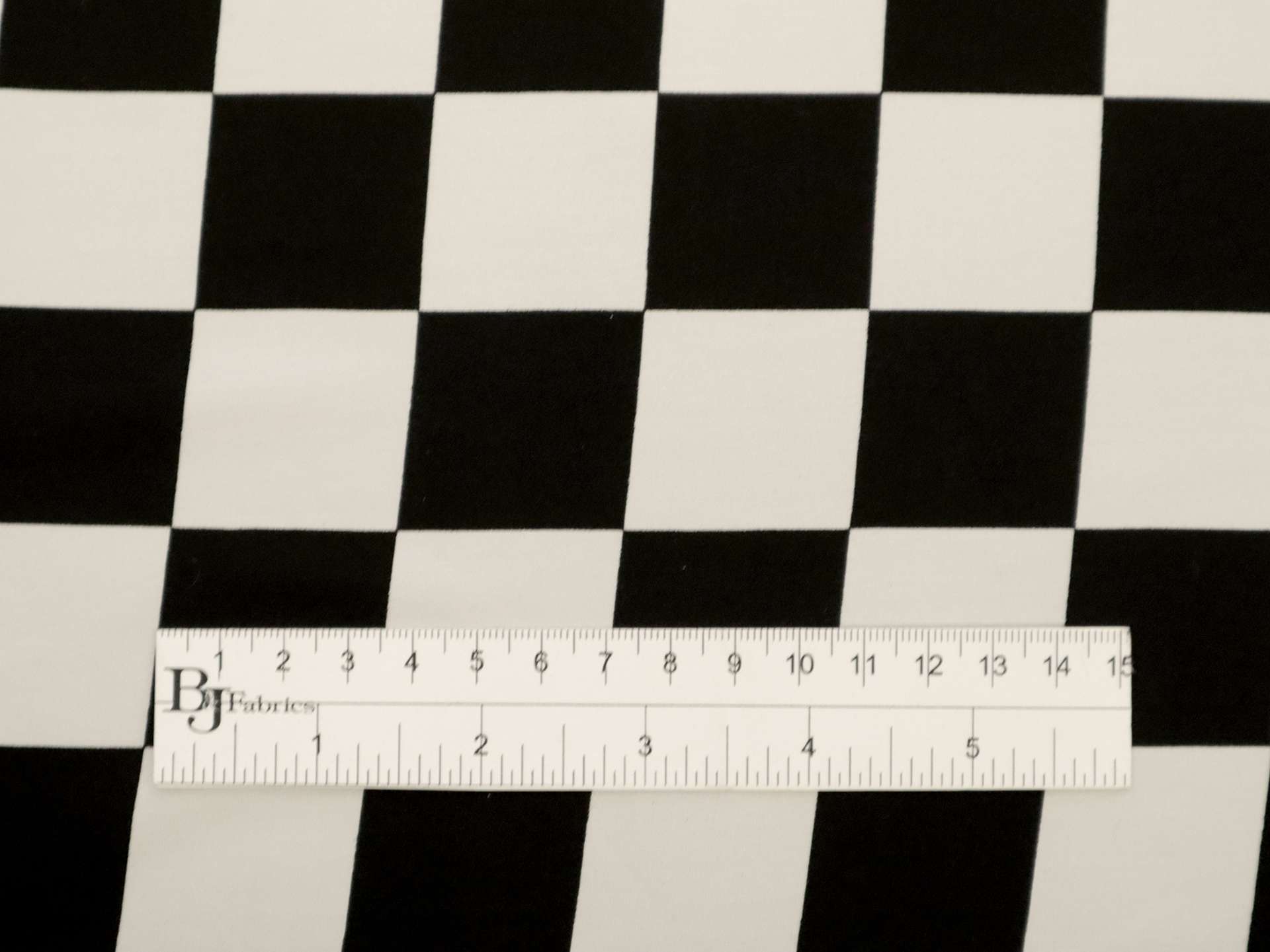 Stretch Silk Charmeuse with Medium Black and White Check