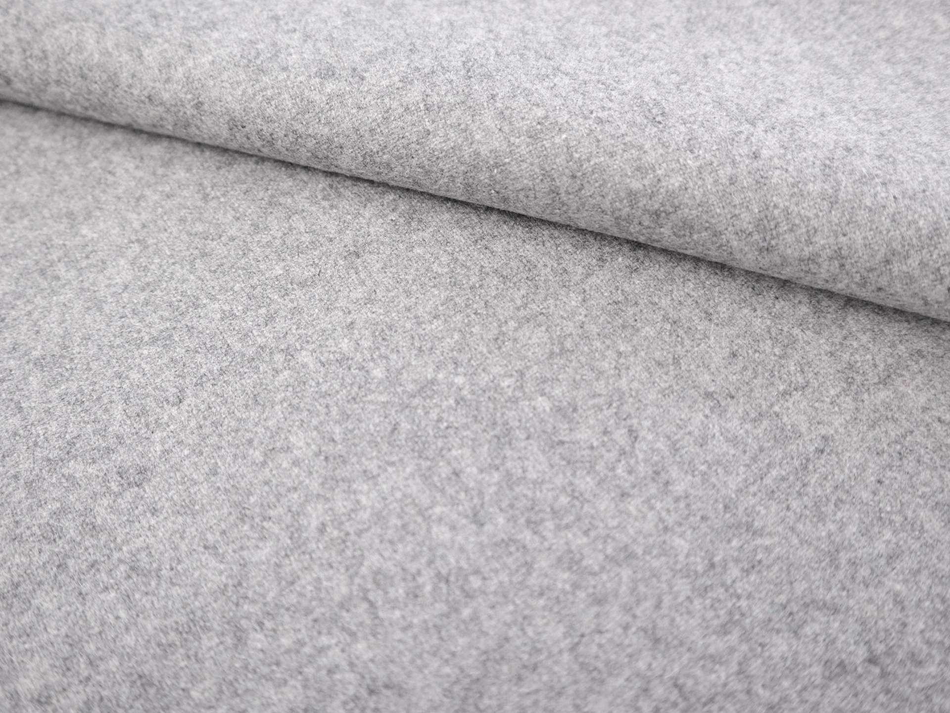 Italian Wool Melton in Light Grey