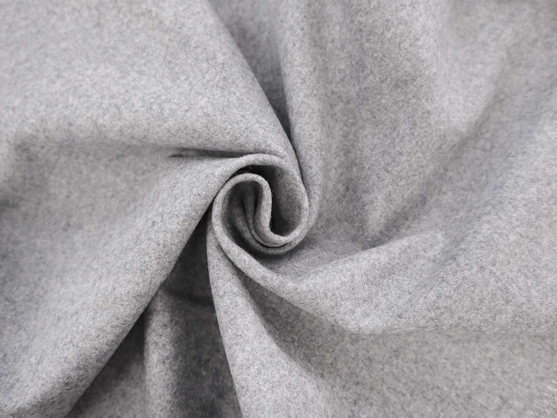 Italian Wool Melton in Light Grey