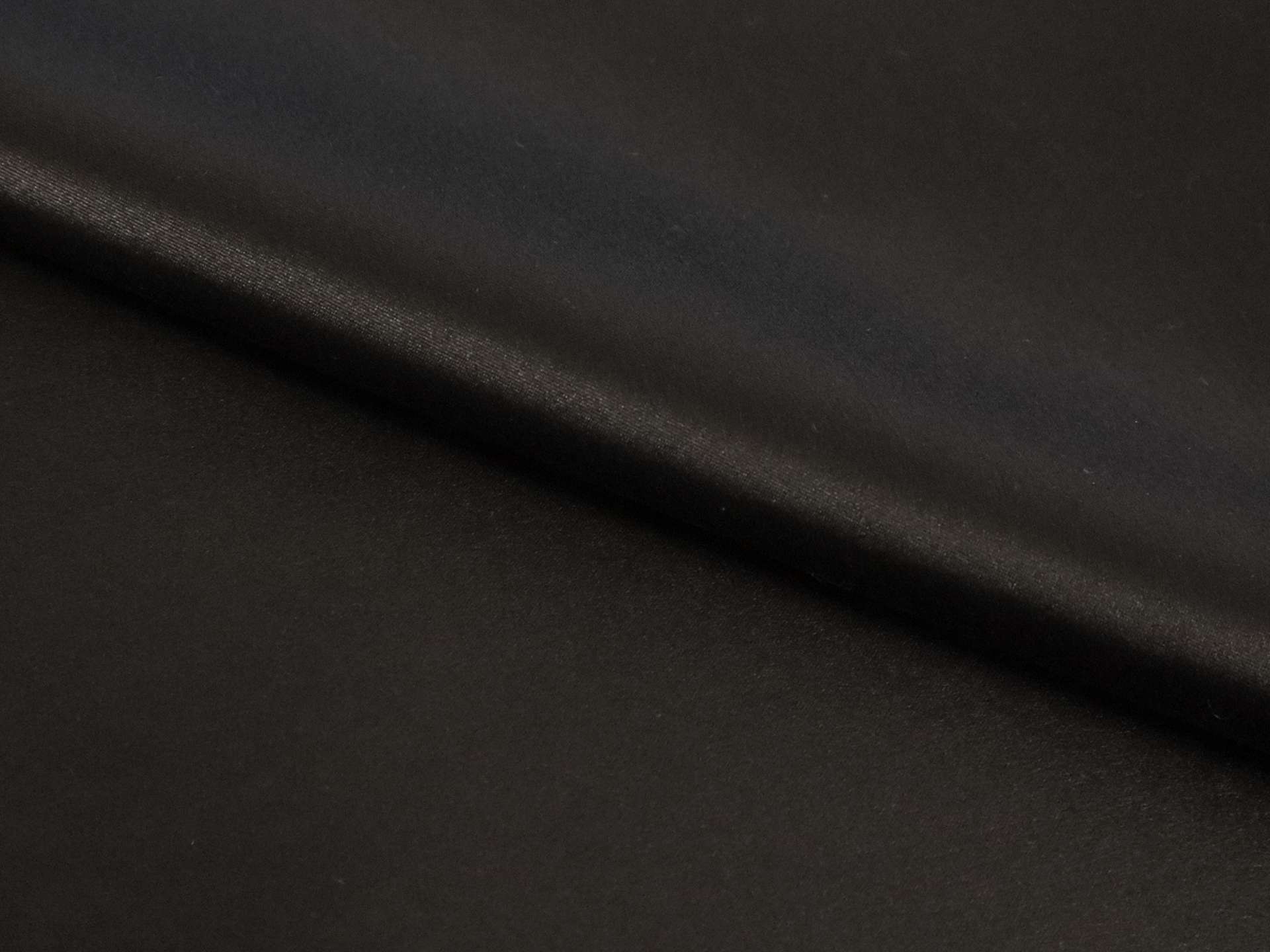 Lacquered Silk and Lycra Charmeuse in Black