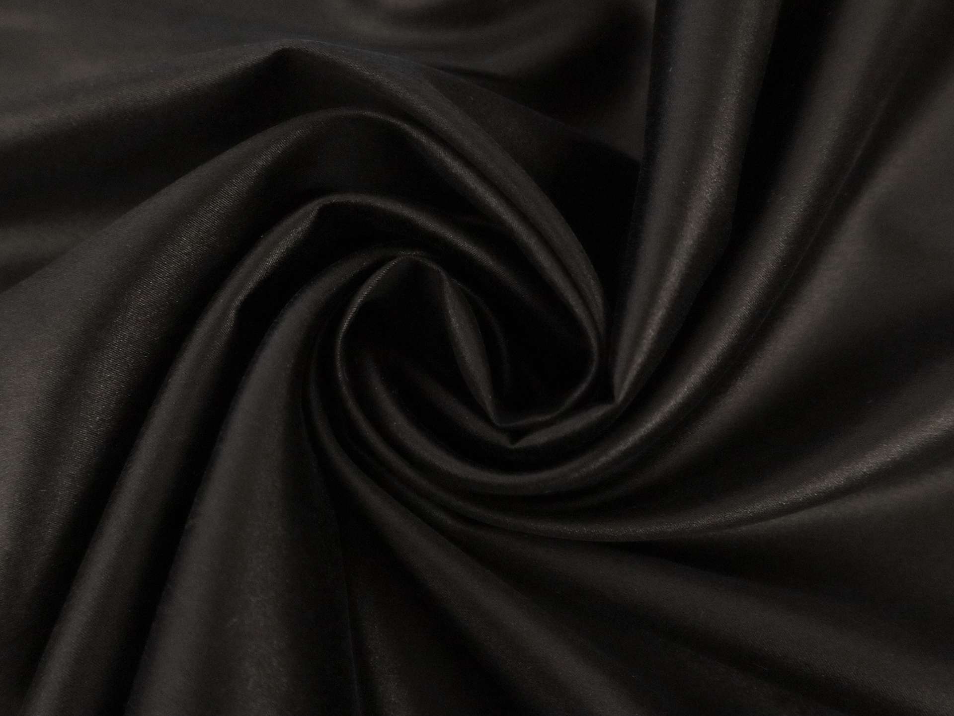 Lacquered Silk and Lycra Charmeuse in Black