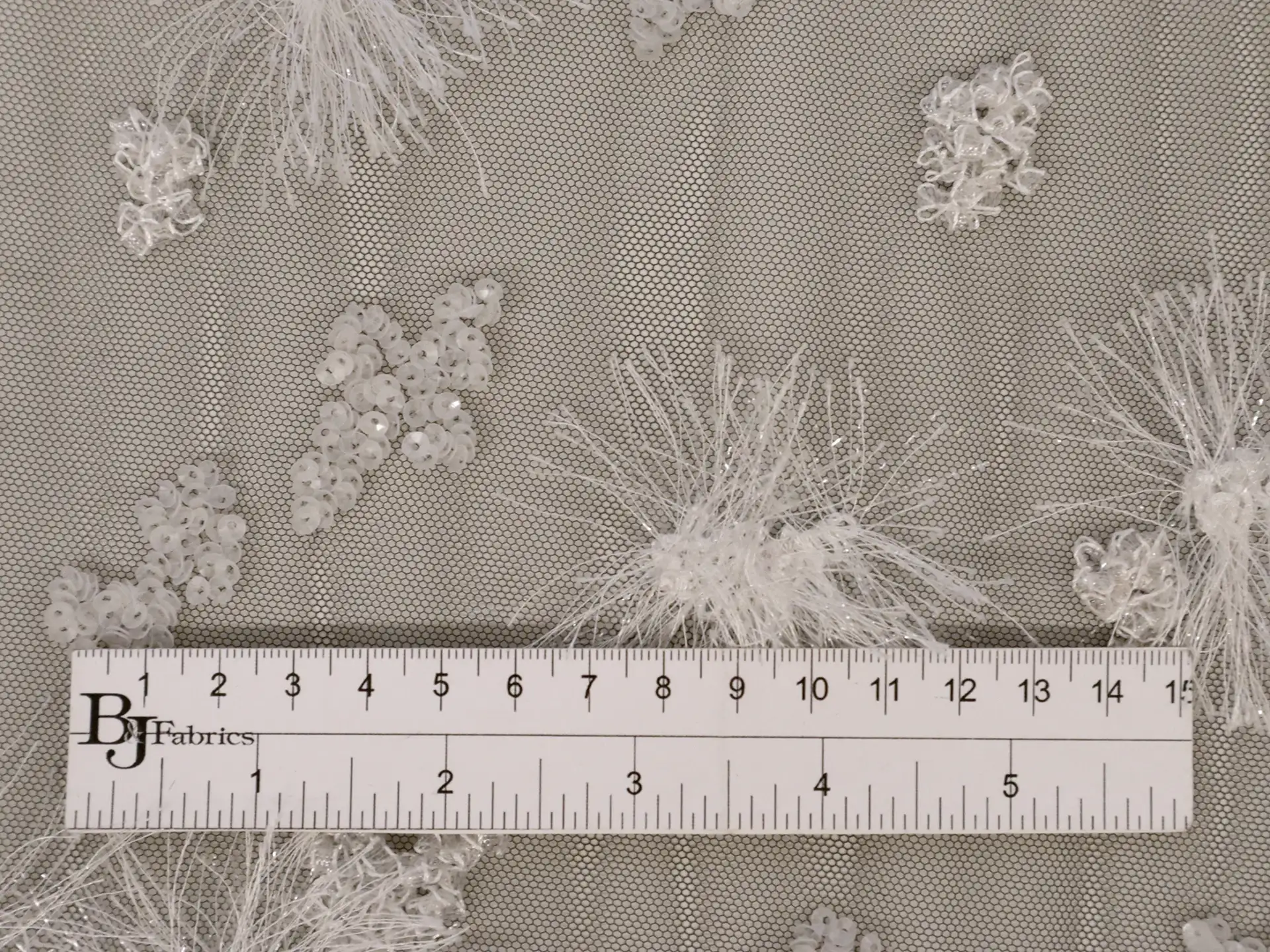 Fringe Flowers and Sequins on Tulle
