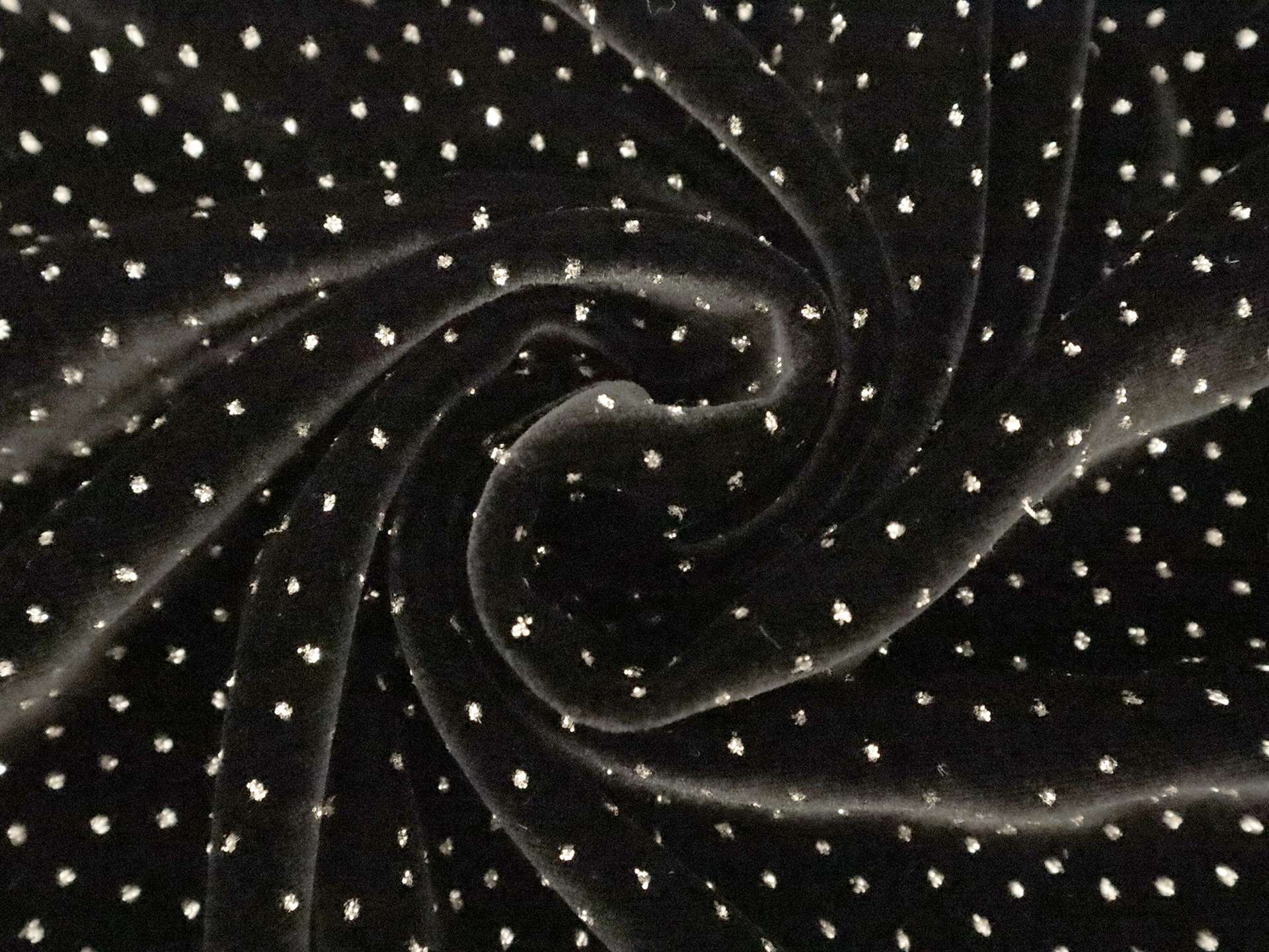 Novelty Glitter Dot Velvet in Grey