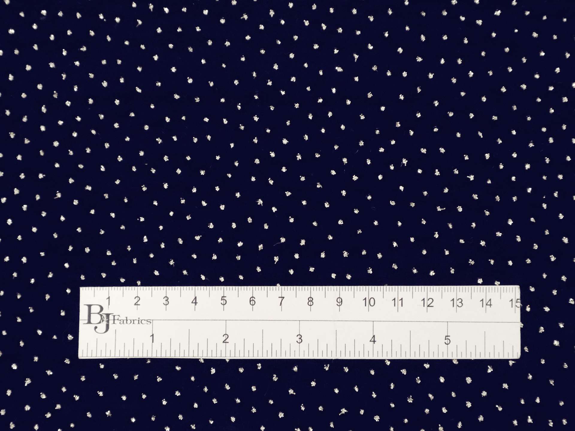 Novelty Glitter Dot Velvet in Navy