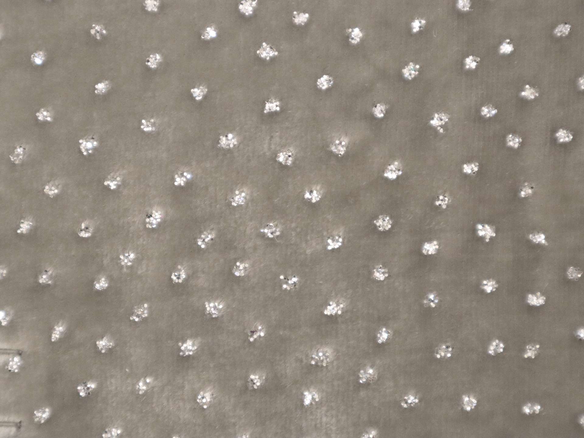 Novelty Glitter Dot Velvet in Grey