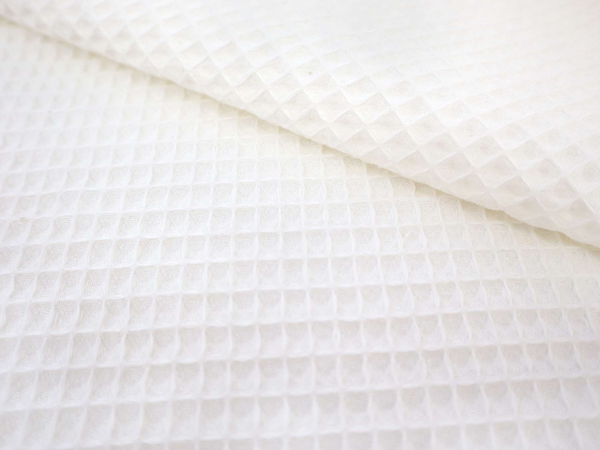 French Cotton Waffle Piqué in Creme