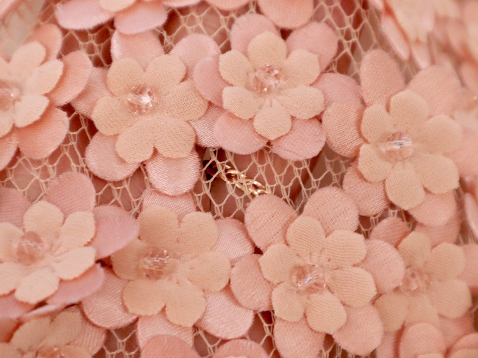 Mini Floral Appliqués on Netting in Orchid