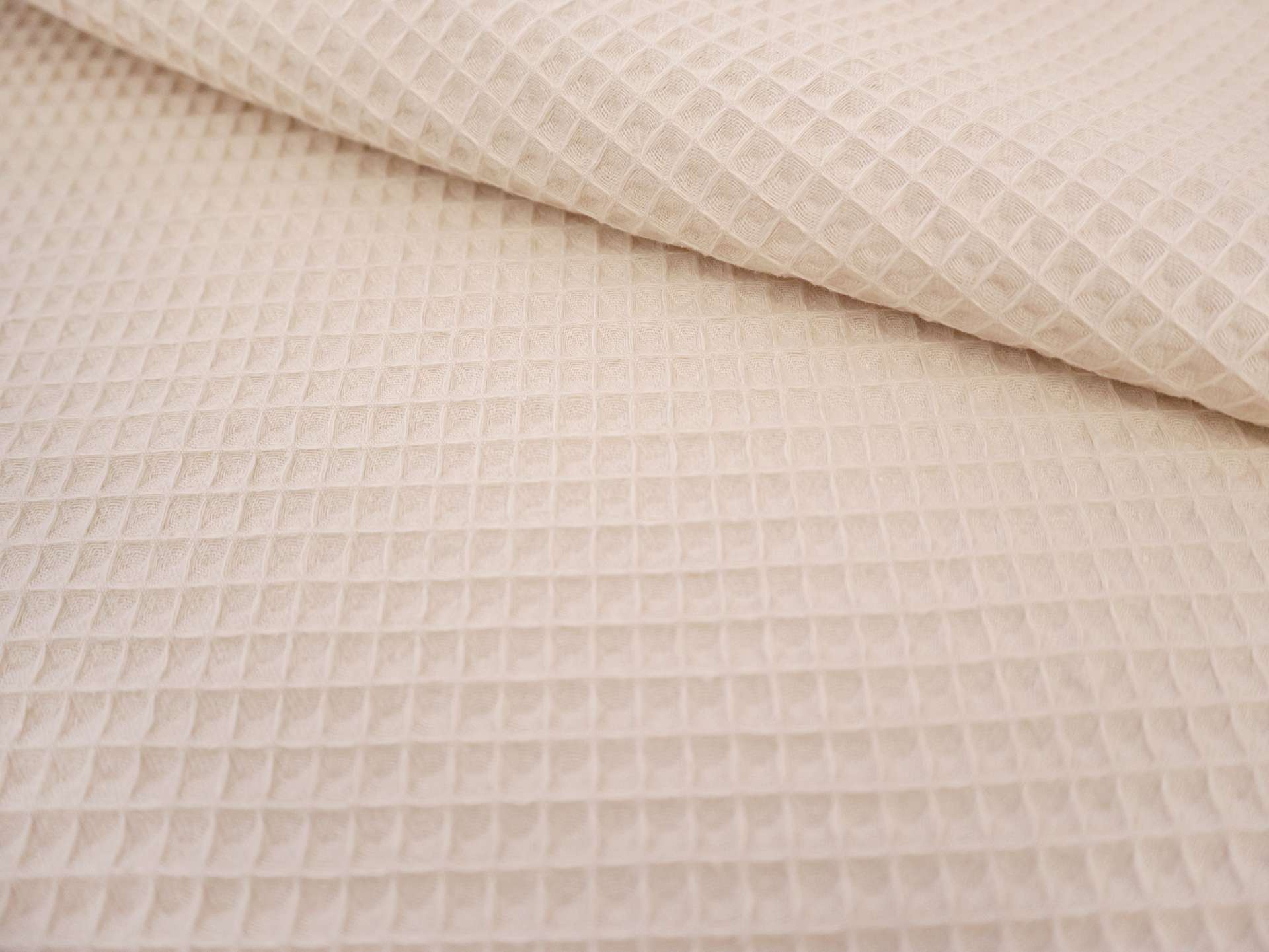 French Cotton Waffle Piqué in Ecru