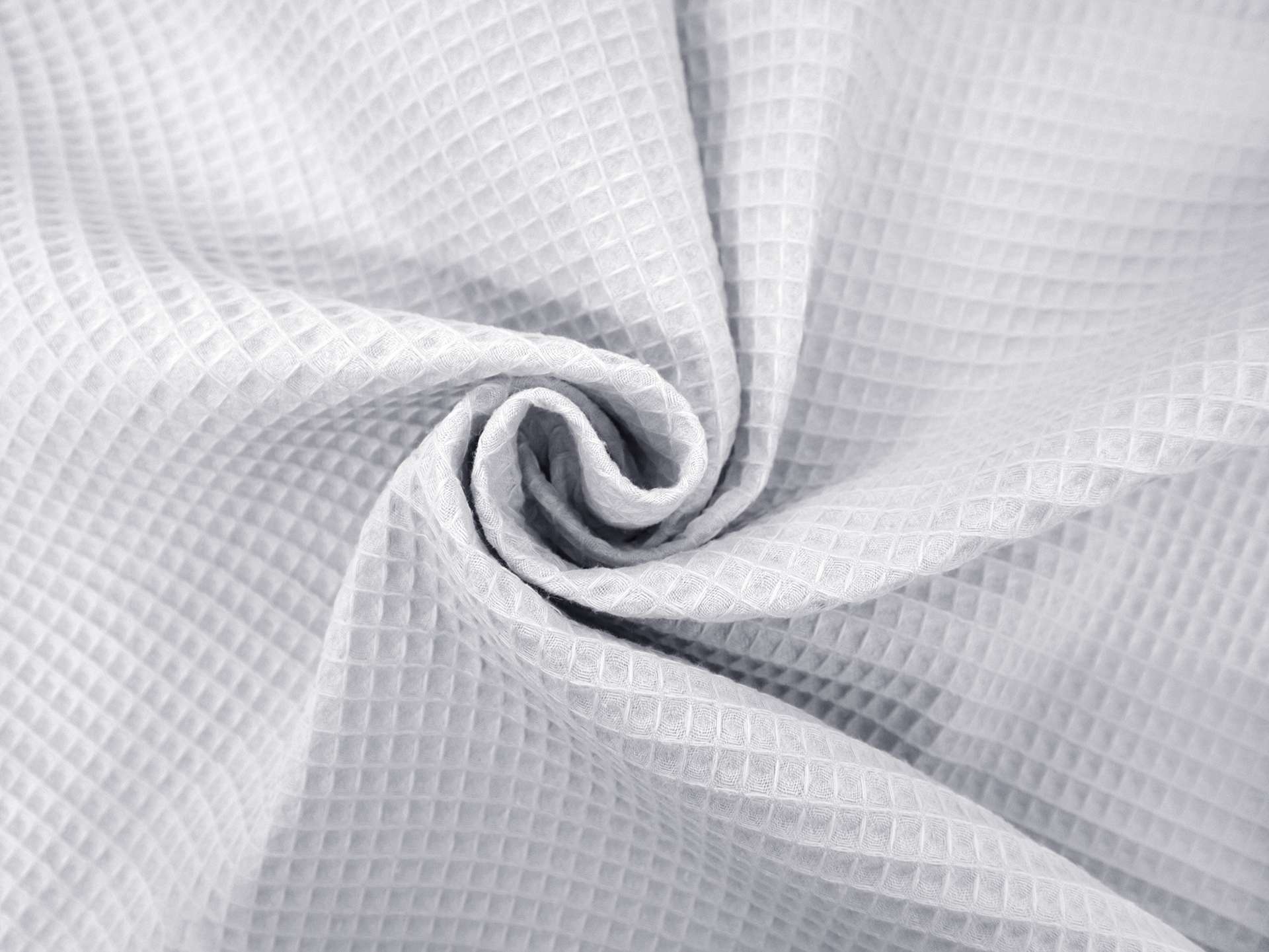 French Cotton Waffle Piqué in Pearl Grey