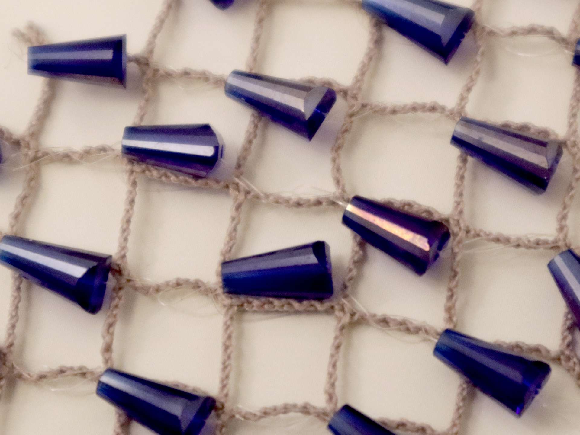 Novelty Netting with Cone-Shaped Beads in Royal Blue