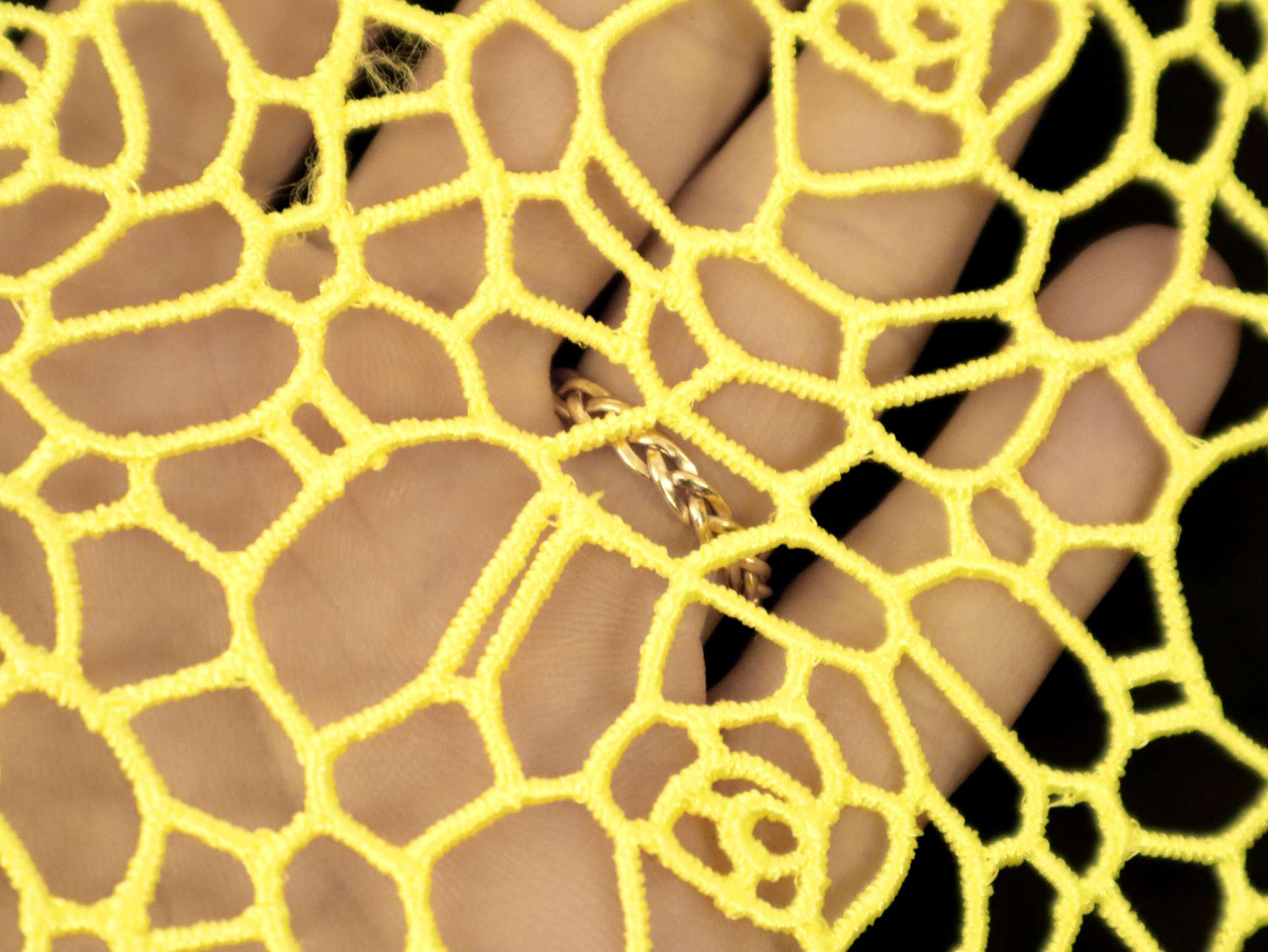 Floral Guipure Lace in Yellow