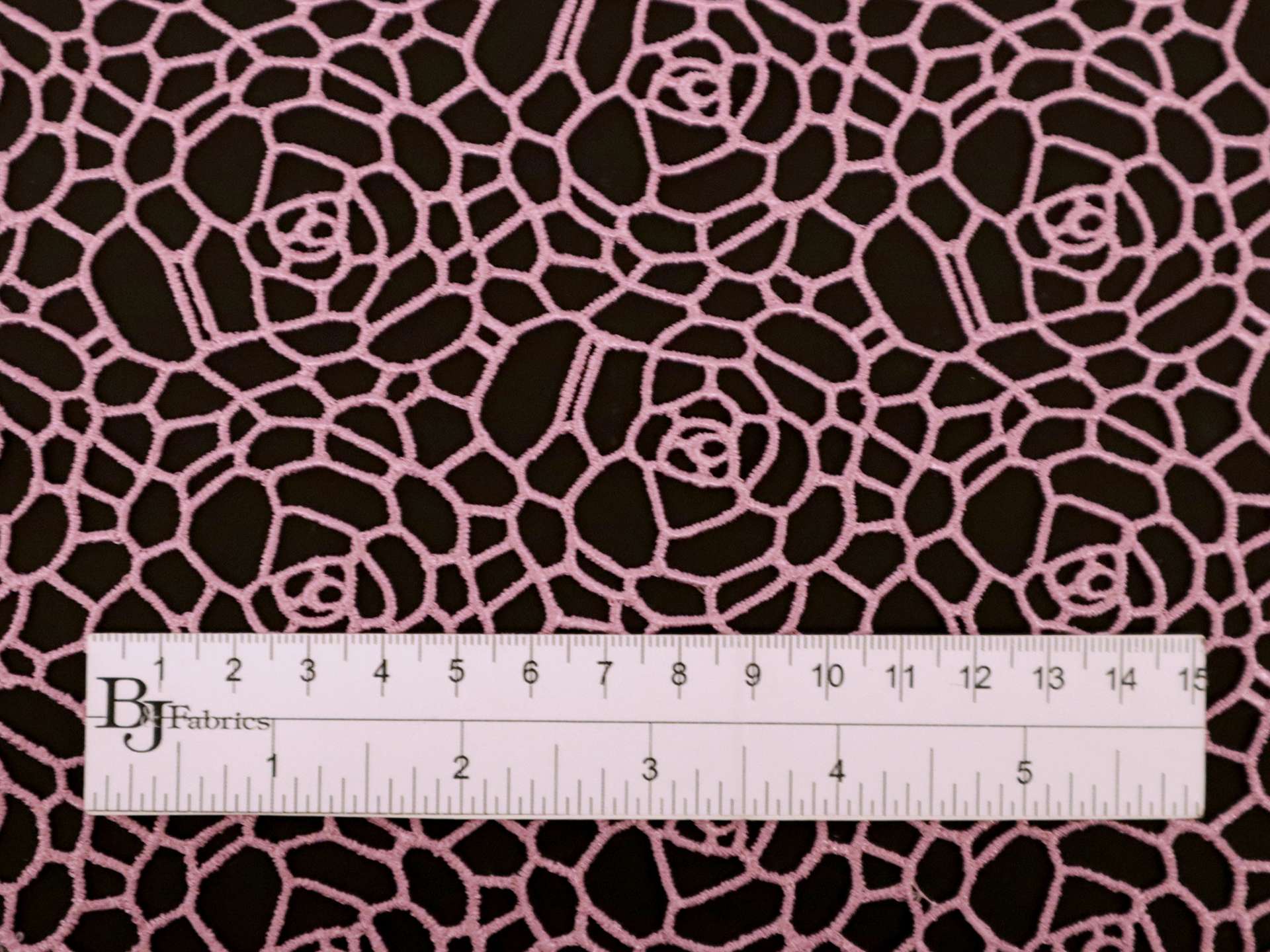 Floral Guipure Lace in Old Rose