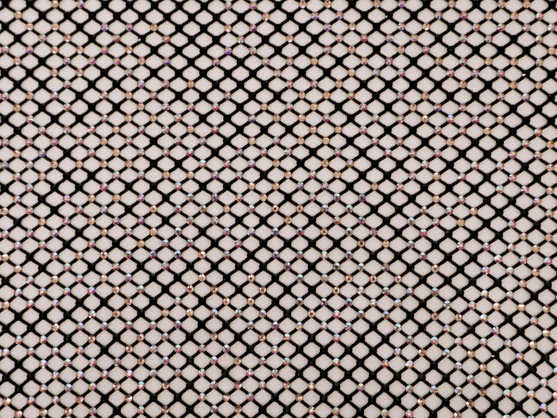 Black & Iridescent Crystals on Net