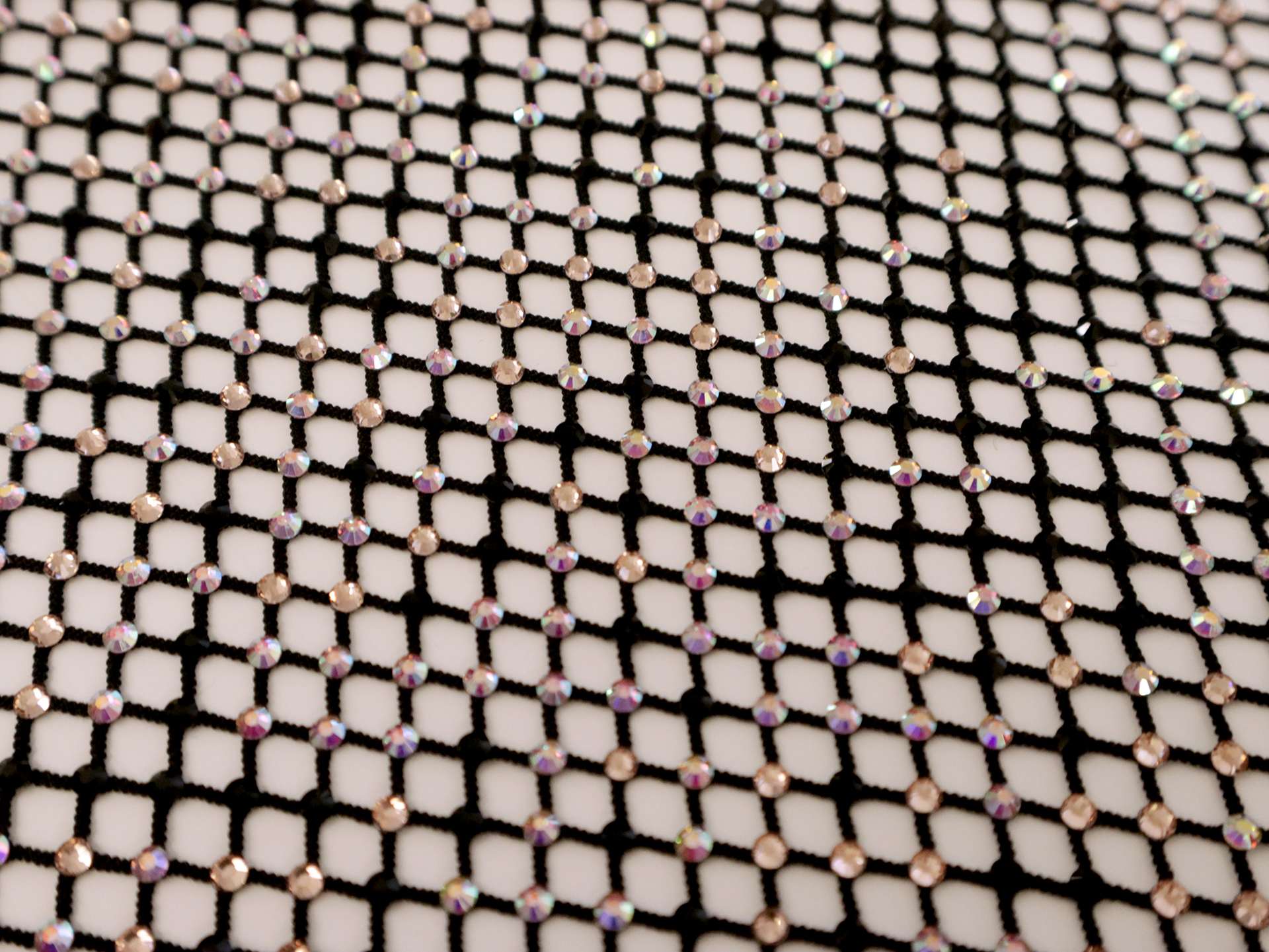 Black & Iridescent Crystals on Net