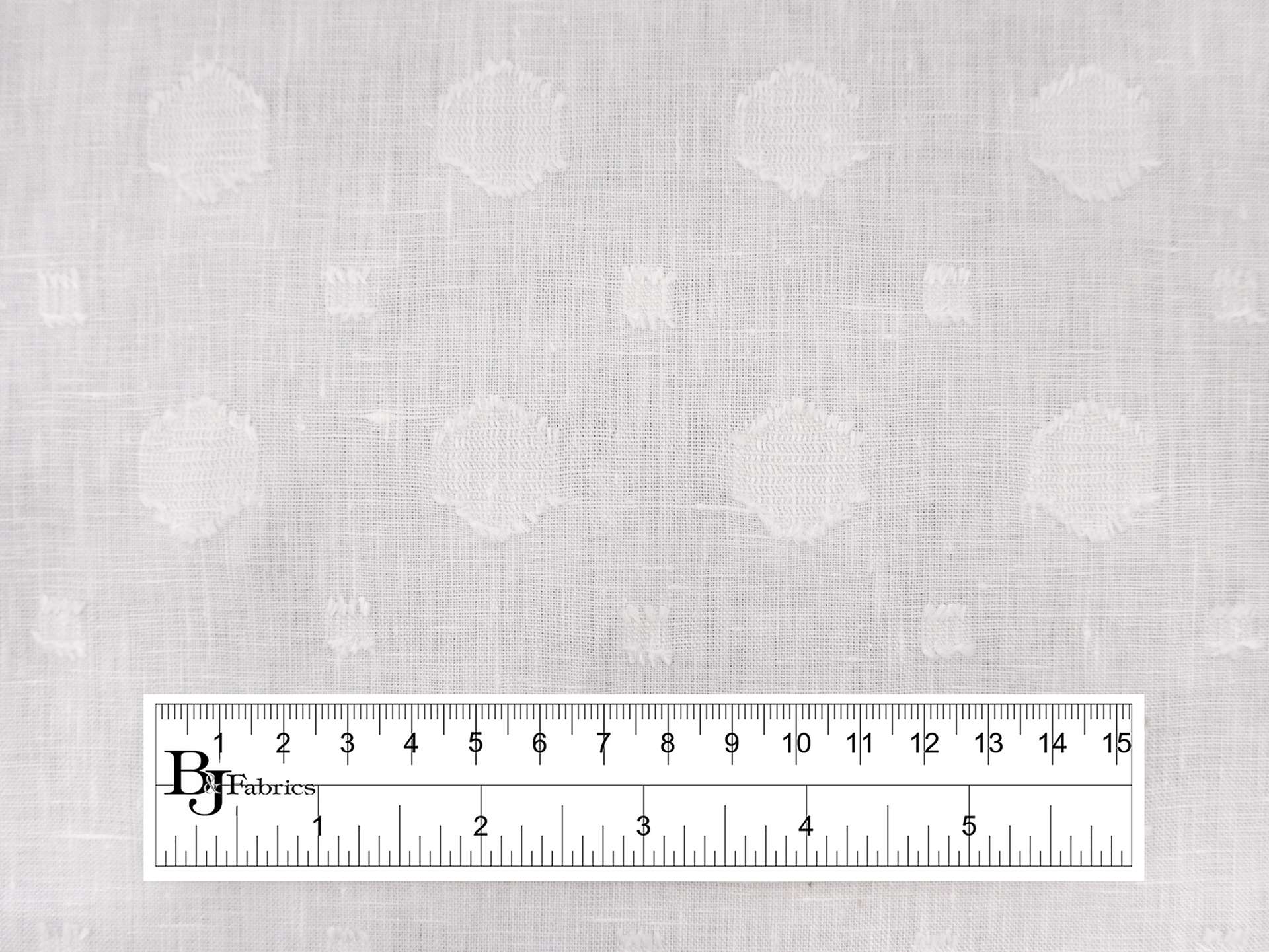 Linen with Fil Coupé Dots in White