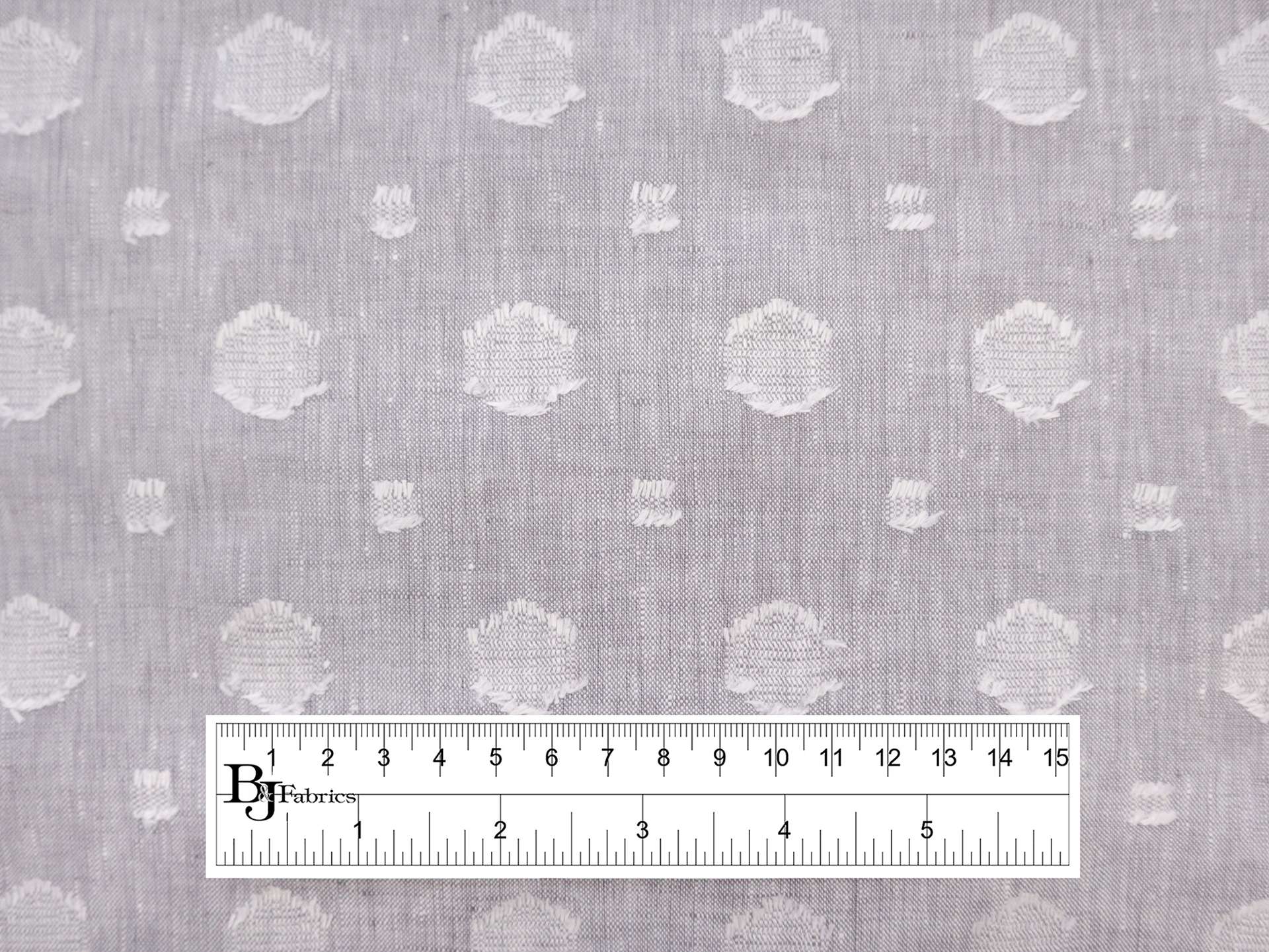 Linen with Fil Coupé Dots in Silver