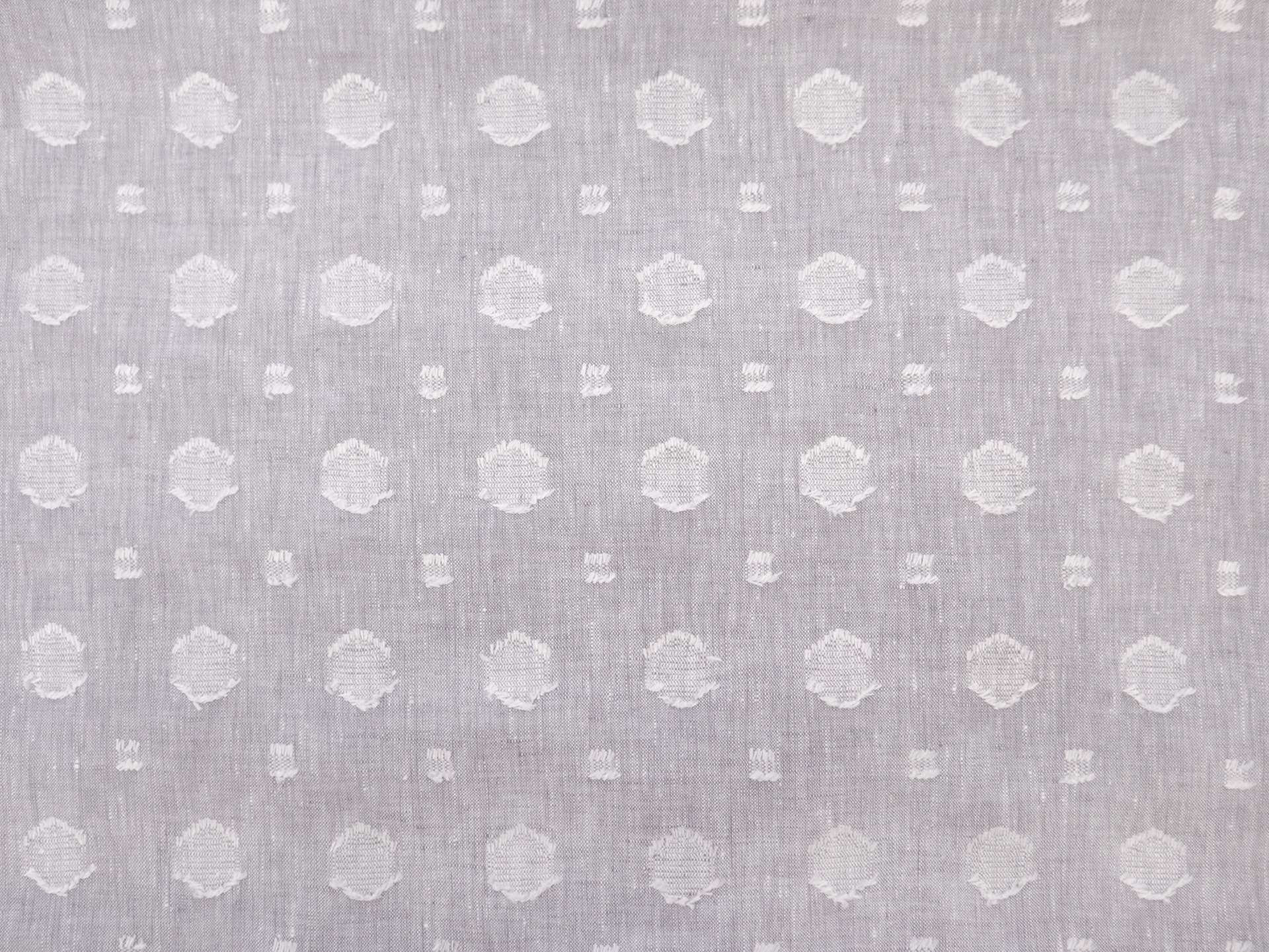 Linen with Fil Coupé Dots in Silver