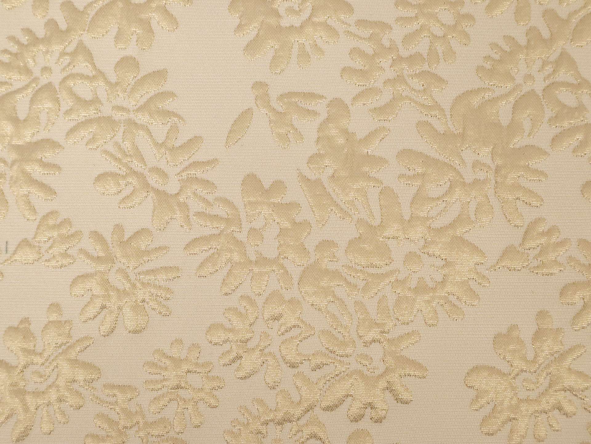 Metallic Polyester and Cotton Brocade with Floral Motifs