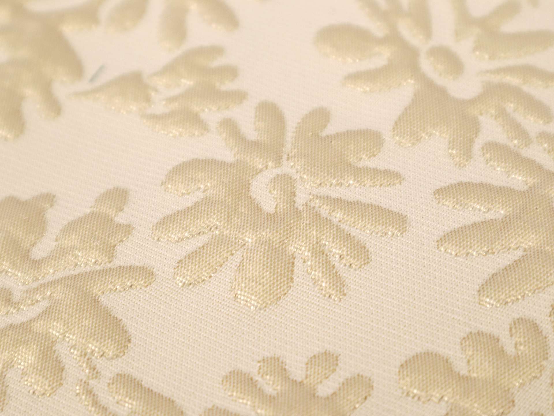 Metallic Polyester and Cotton Brocade with Floral Motifs