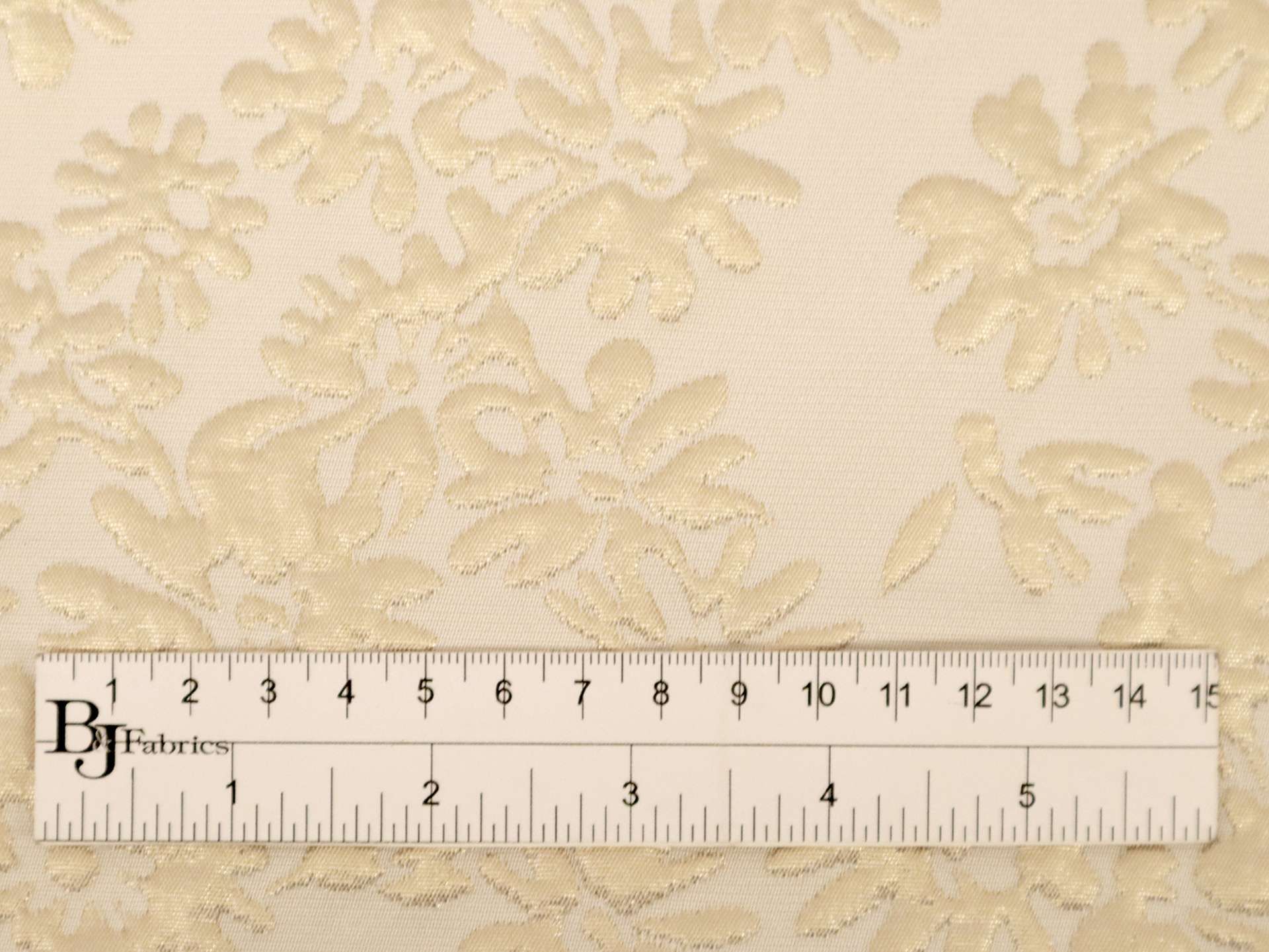 Metallic Polyester and Cotton Brocade with Floral Motifs