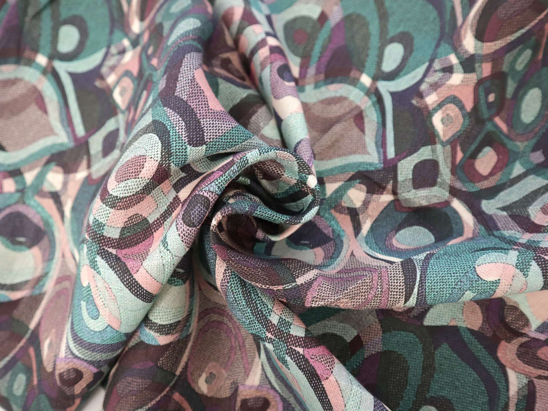 Linen with Geometric Print