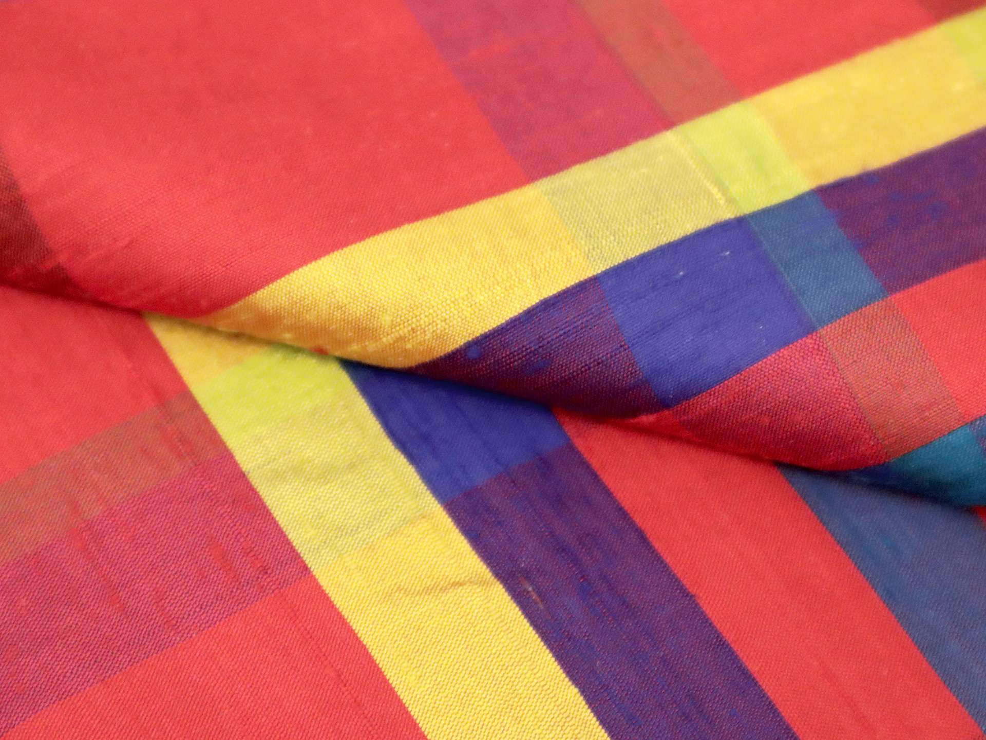 Plaid Pure Silk Shantung