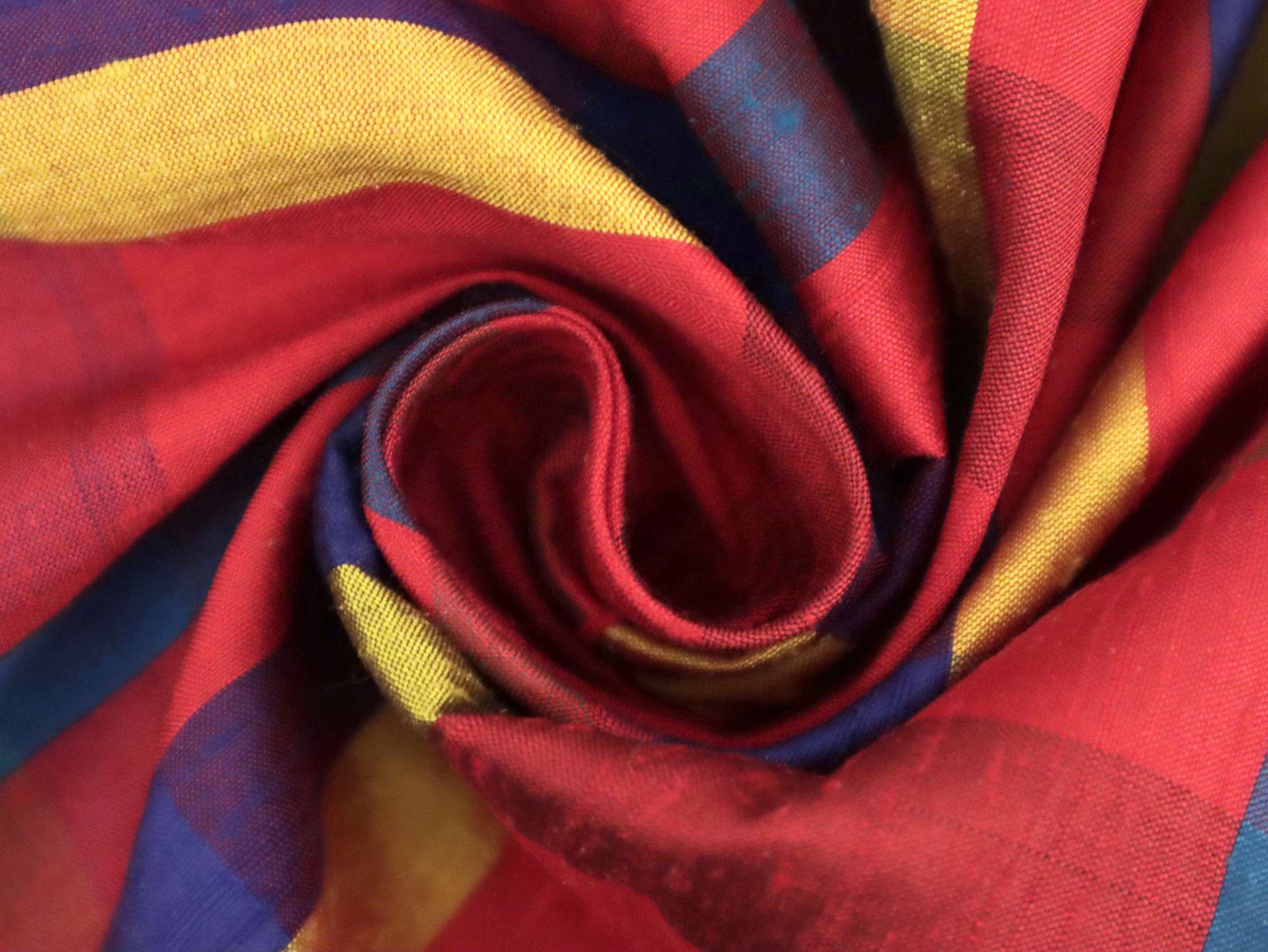 Plaid Pure Silk Shantung
