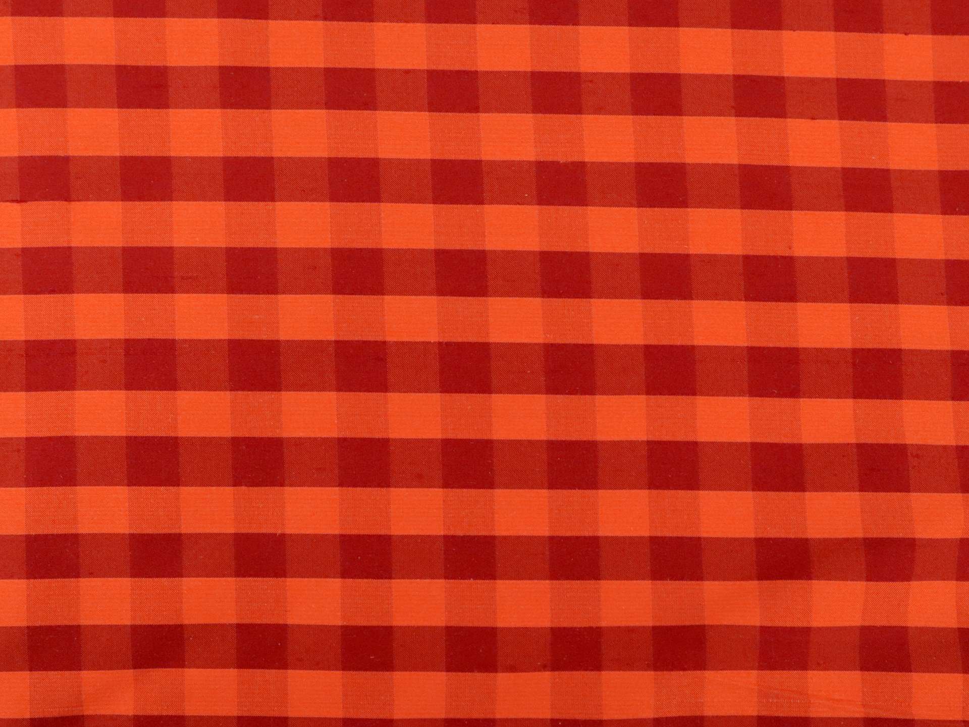 Gingham Pure Silk Shantung