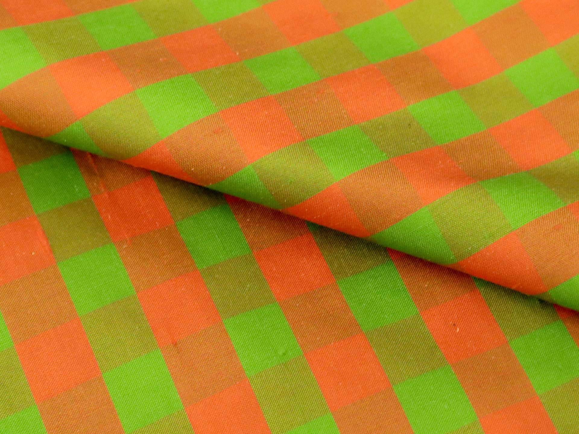 Gingham Pure Silk Shantung