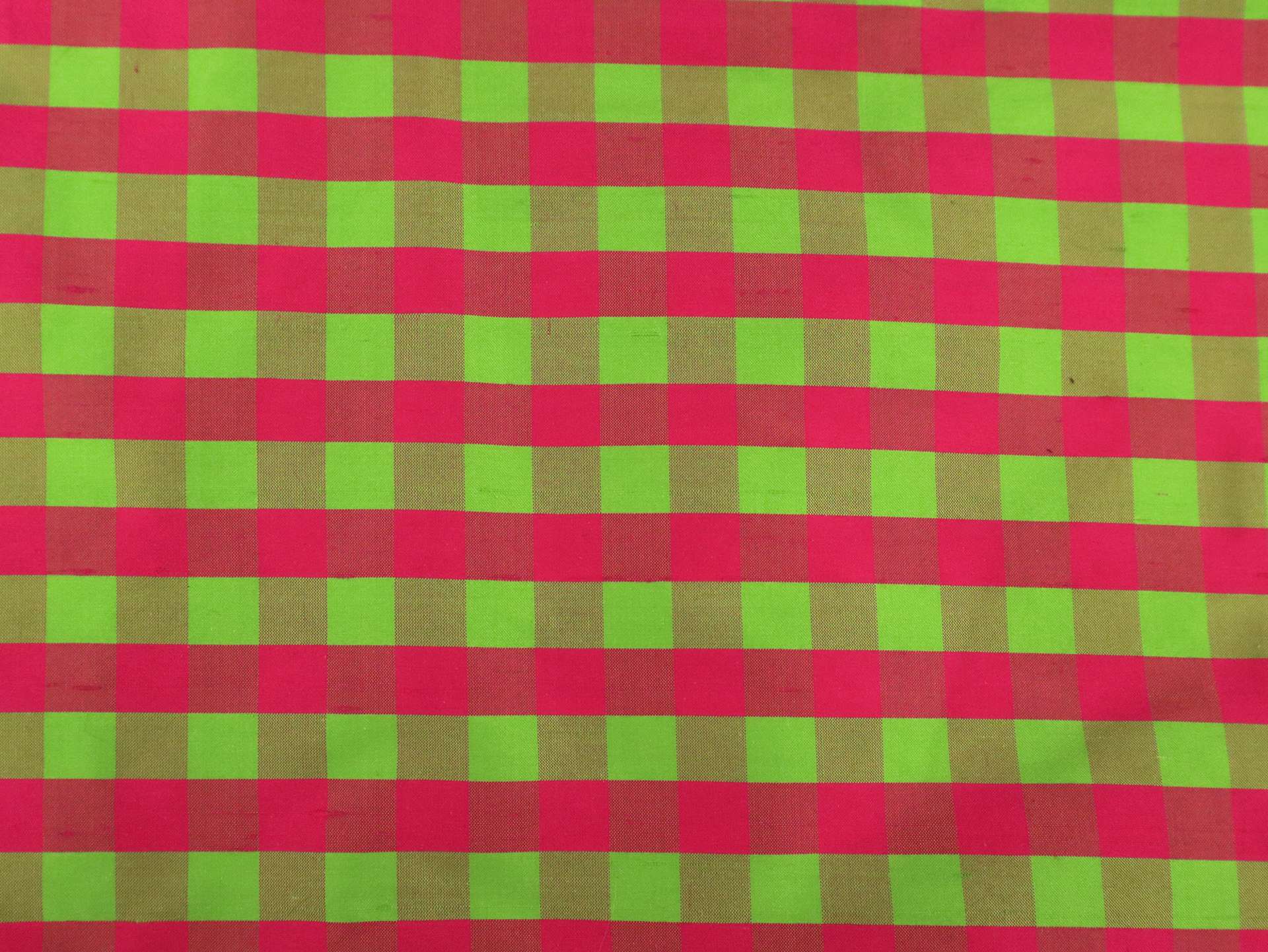 Gingham Pure Silk Shantung