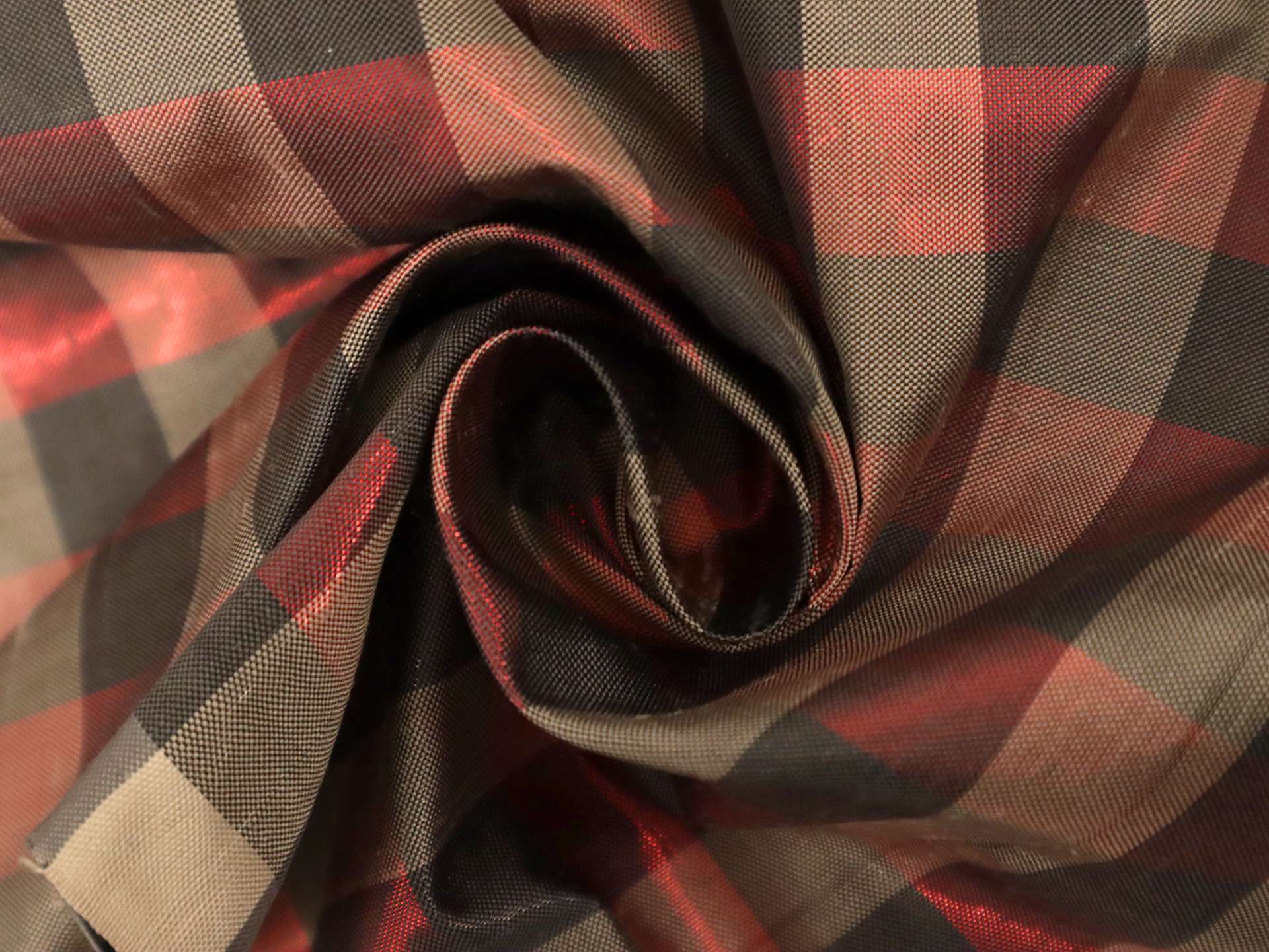 Metallic Gingham Shantung