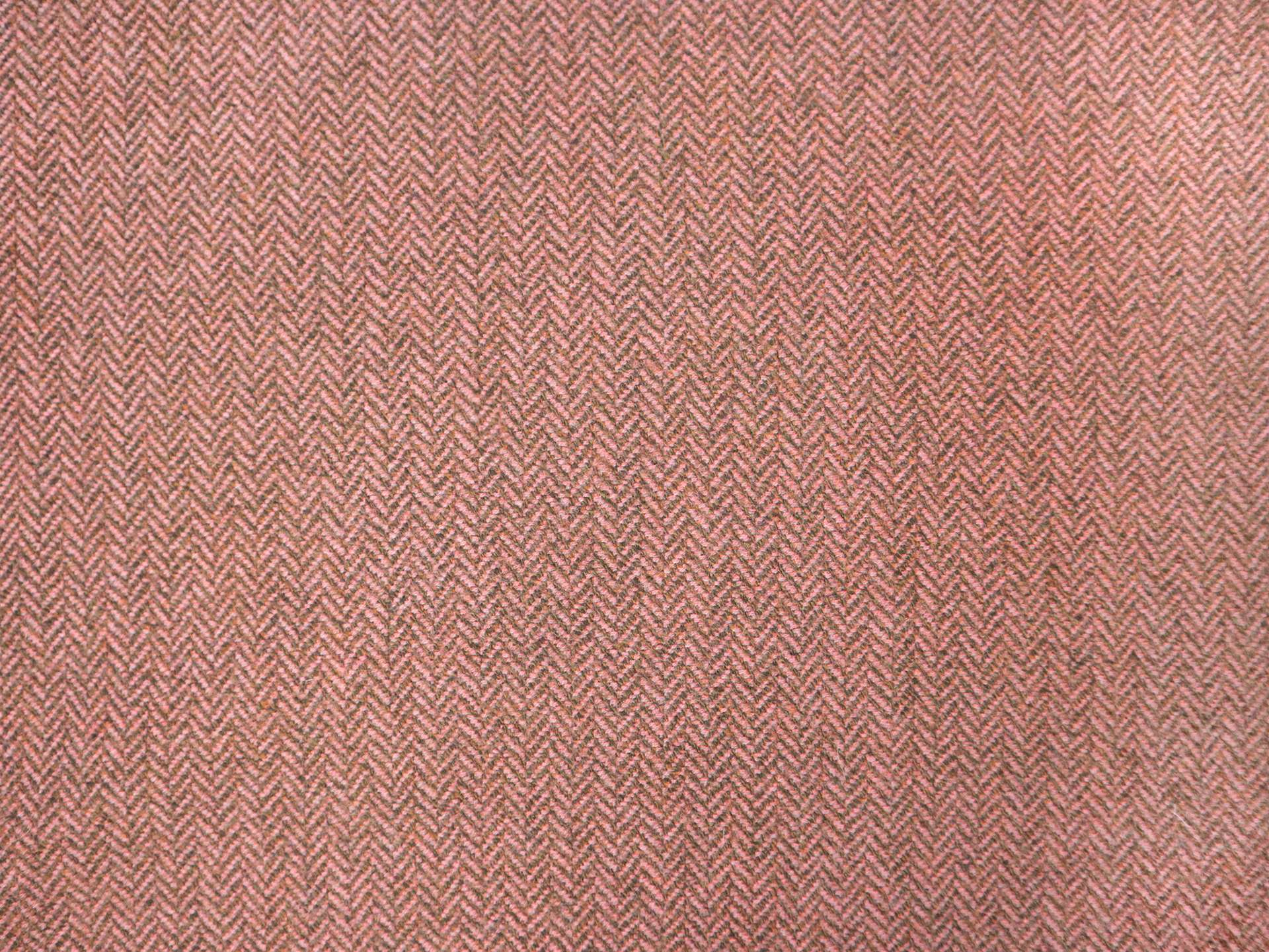 Fine Wool Herringbone in Salmon & Brown