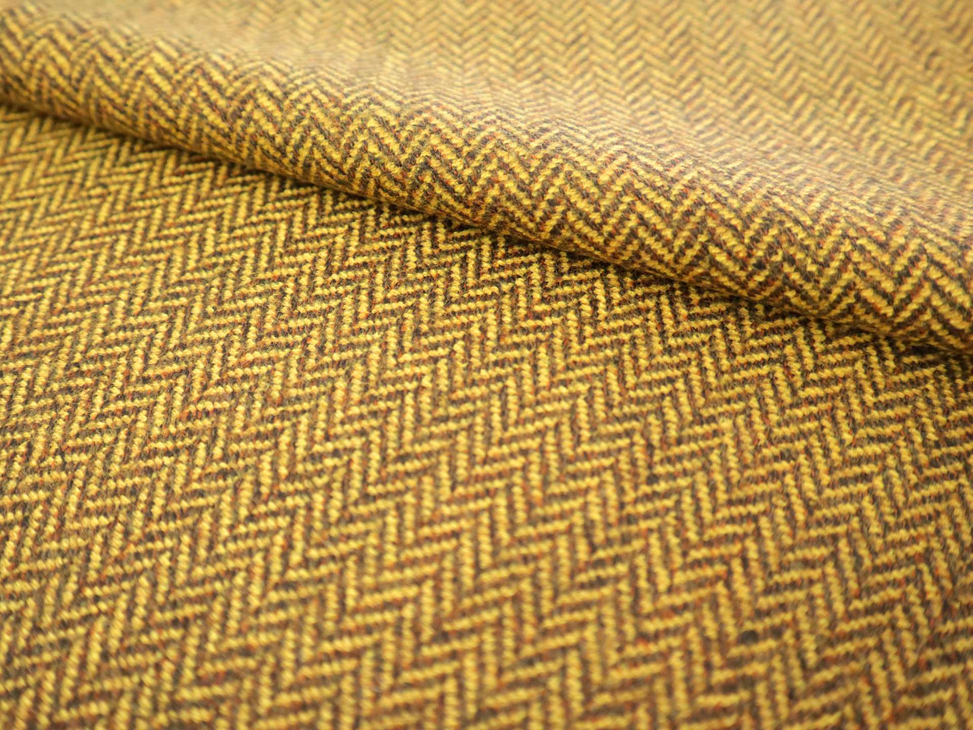 Austrian Wool Herringbone in Marigold Brown