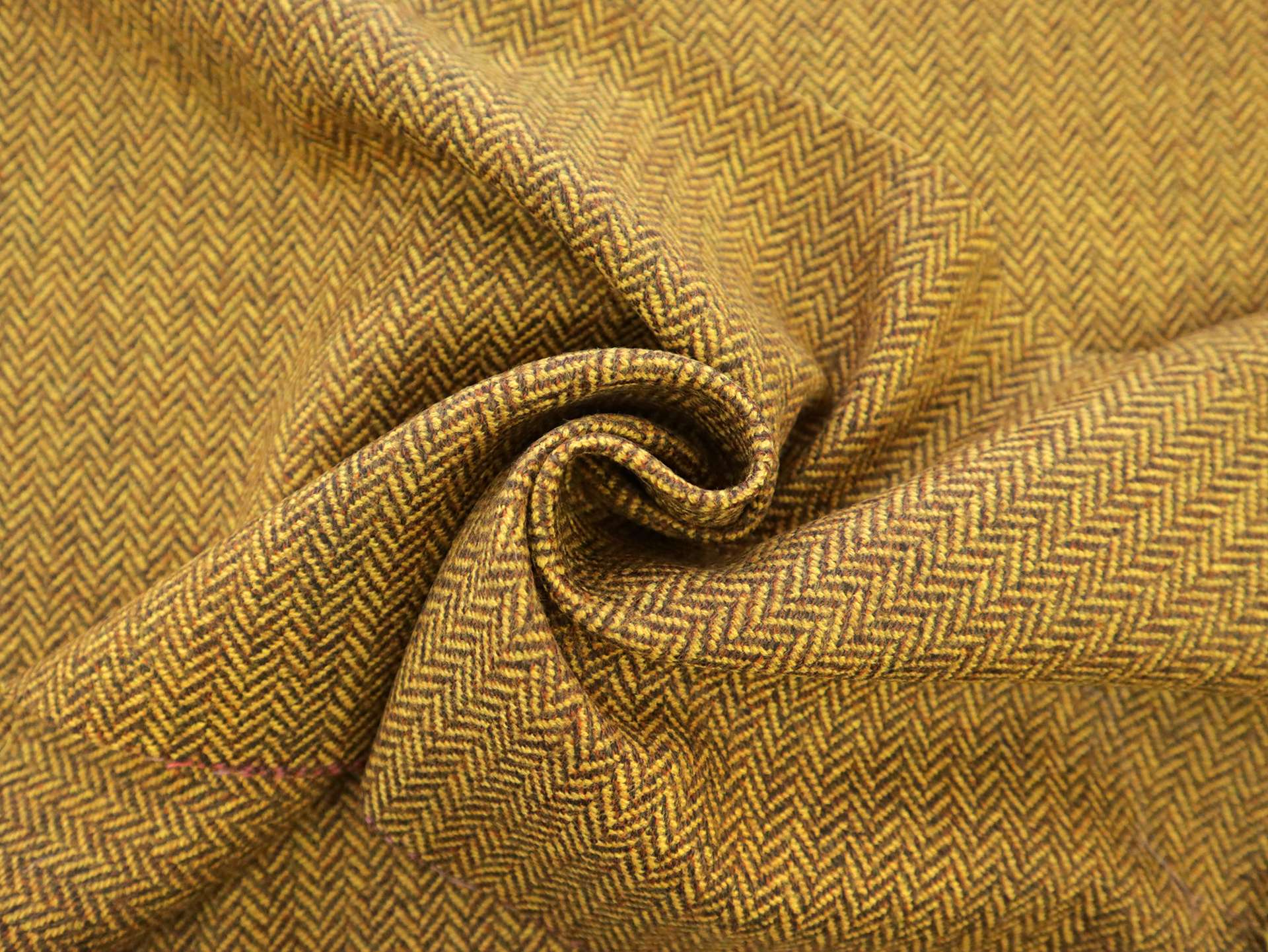 Austrian Wool Herringbone in Marigold Brown