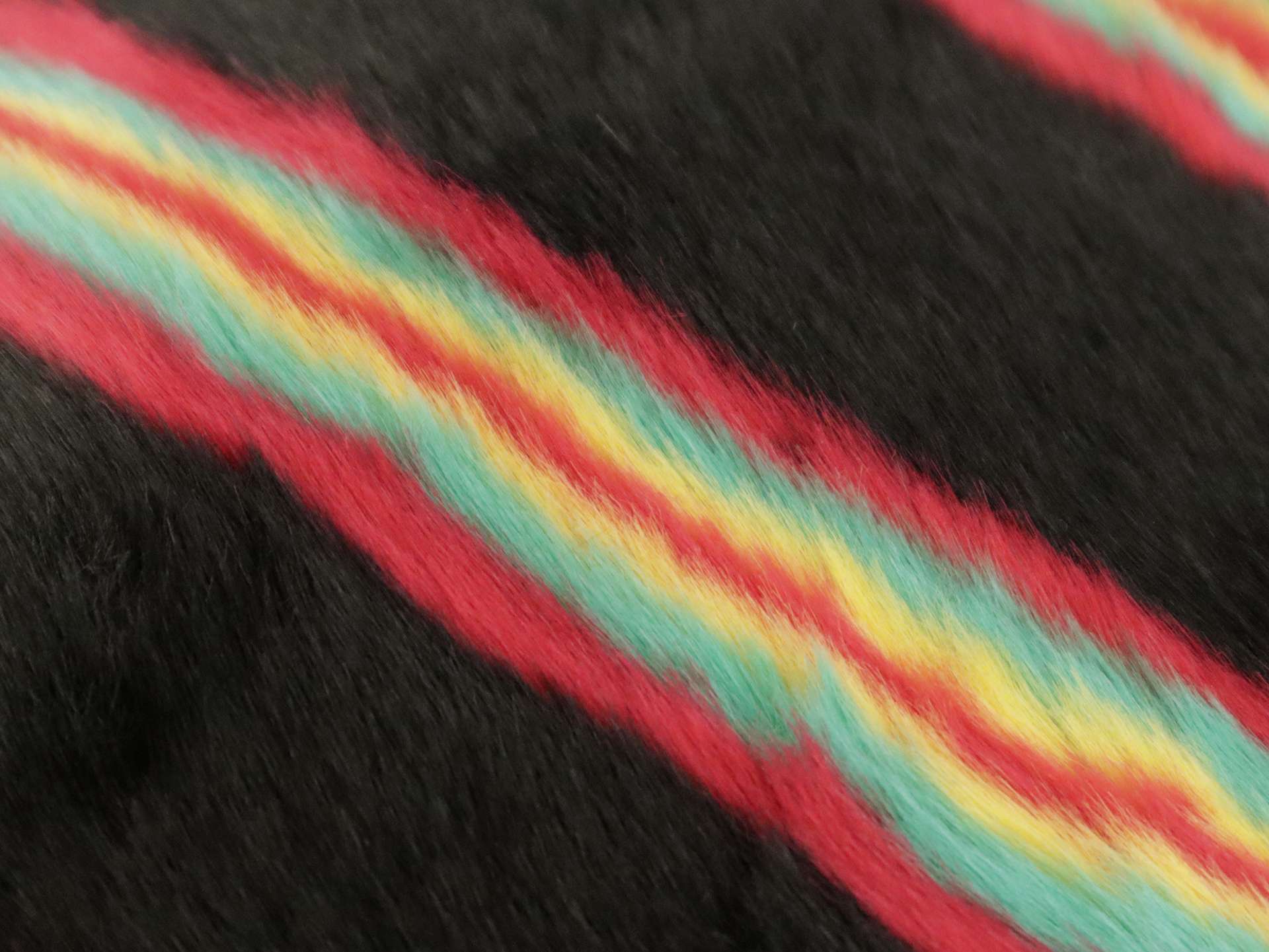 Faux Fur In Black Stripes