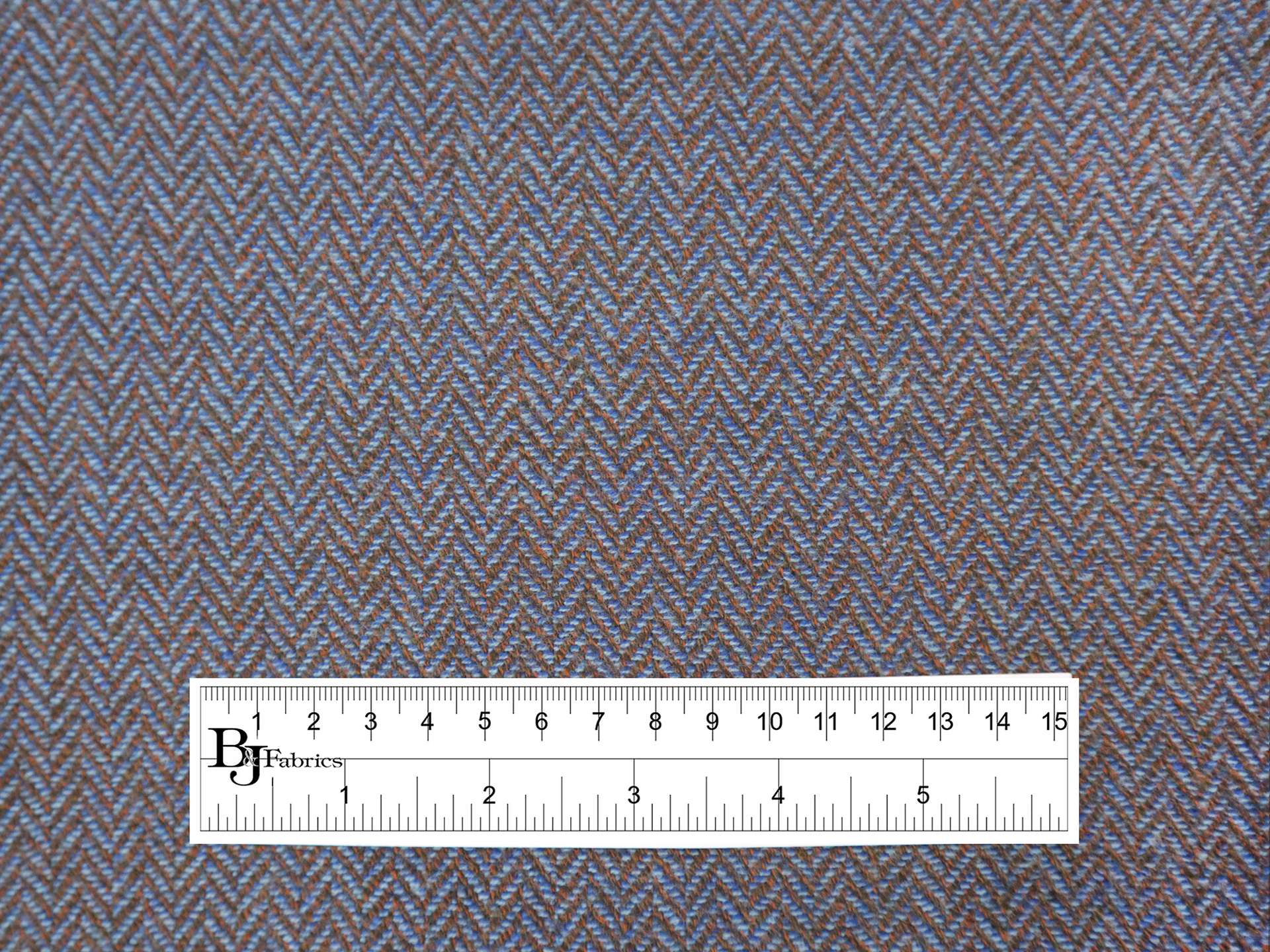Fine Wool Herringbone in Blue & Brown