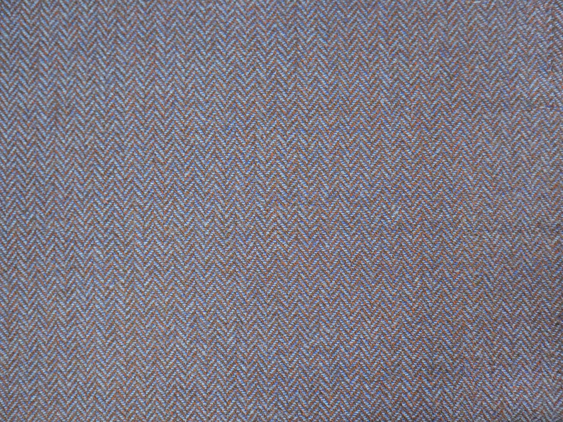 Fine Wool Herringbone in Blue & Brown