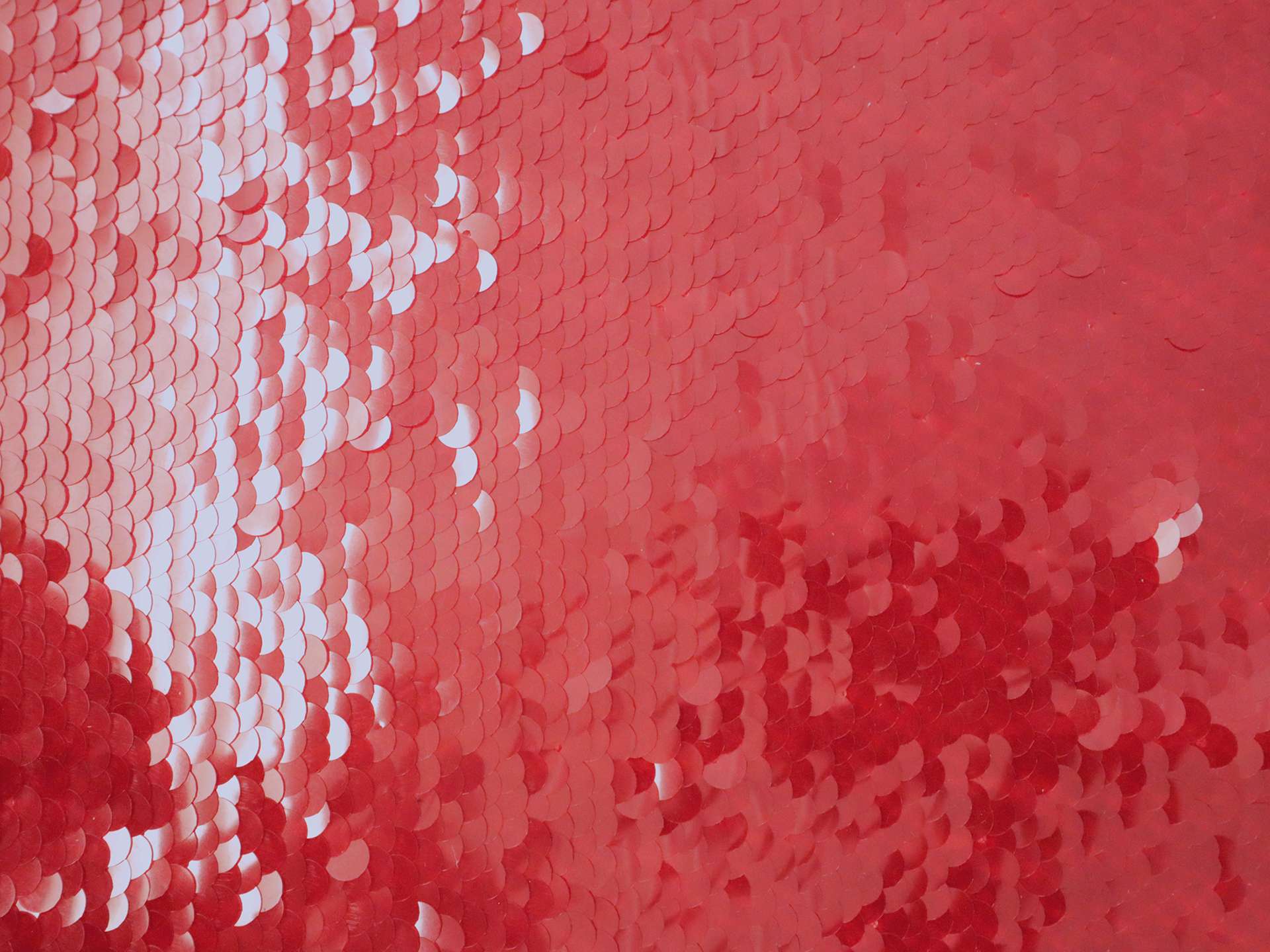 Transparent Mini-Paillettes on Stretch Tulle in Red