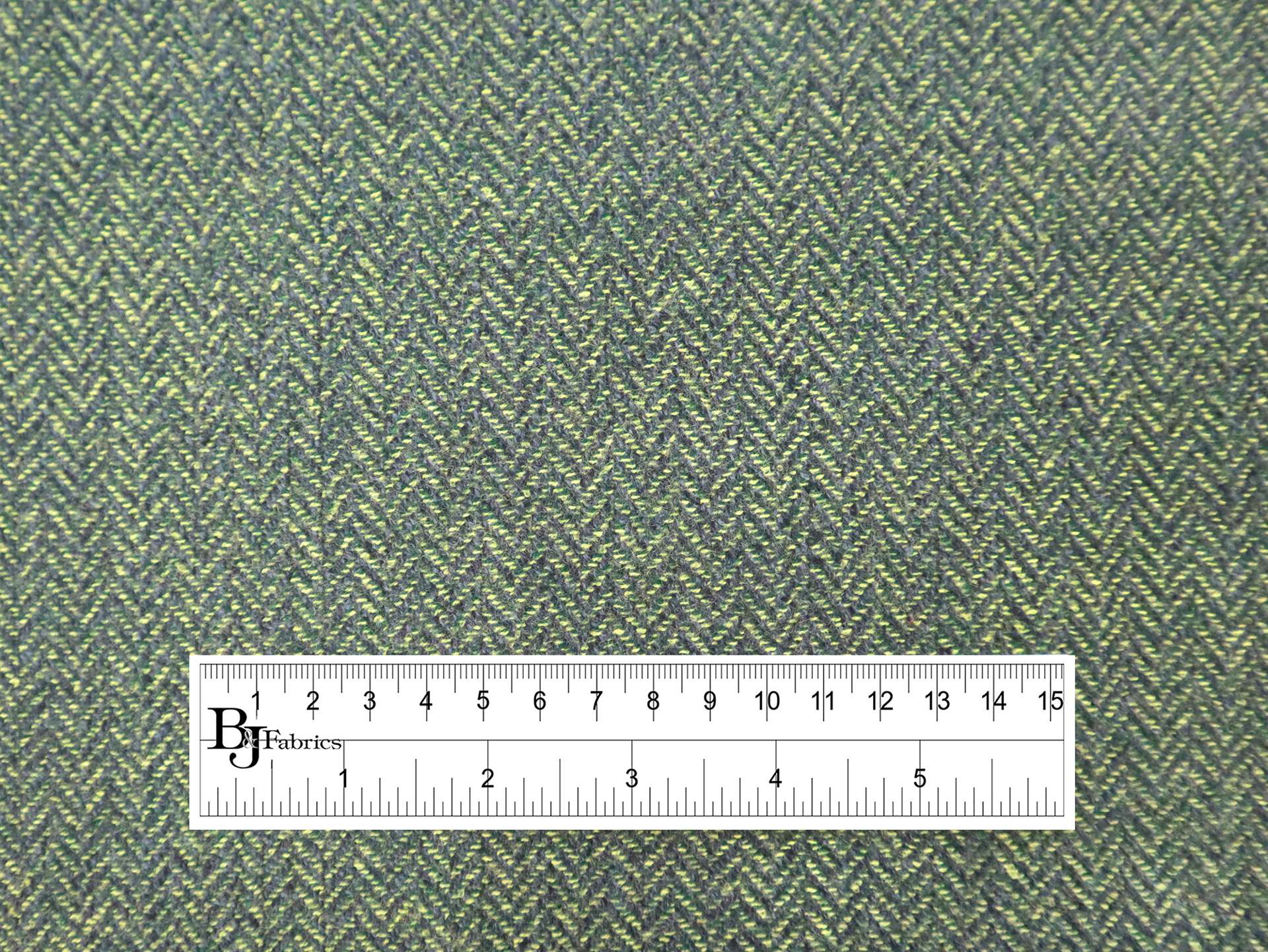 Fine Wool Herringbone in Green & Black