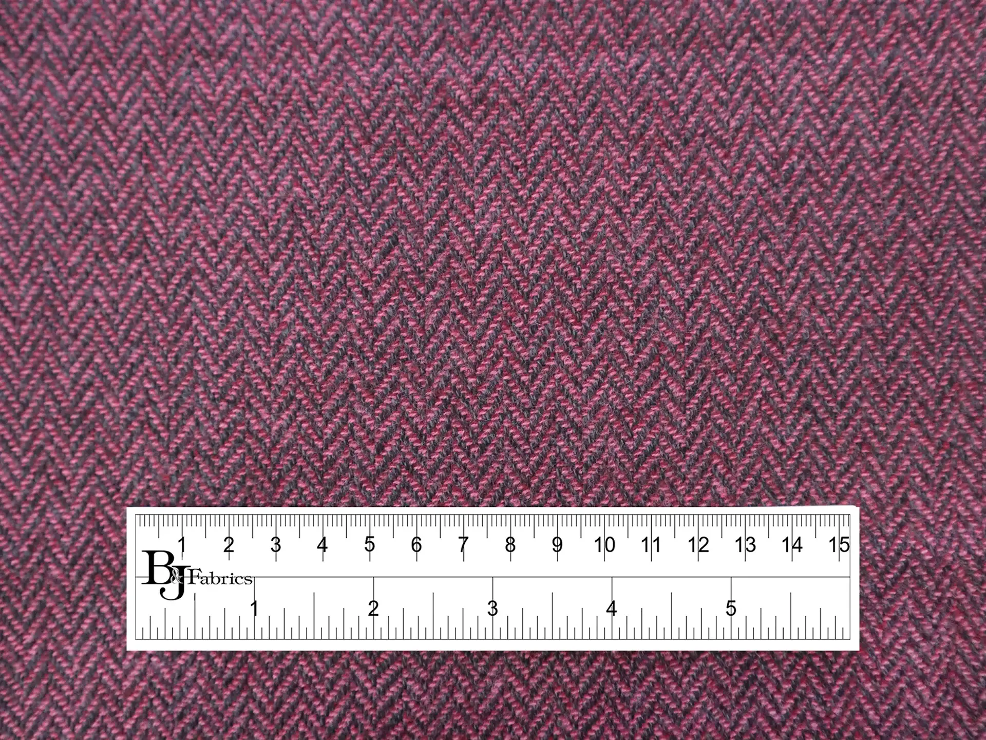 Austrian Fine Wool Herringbone in Raspberry & Charcoal