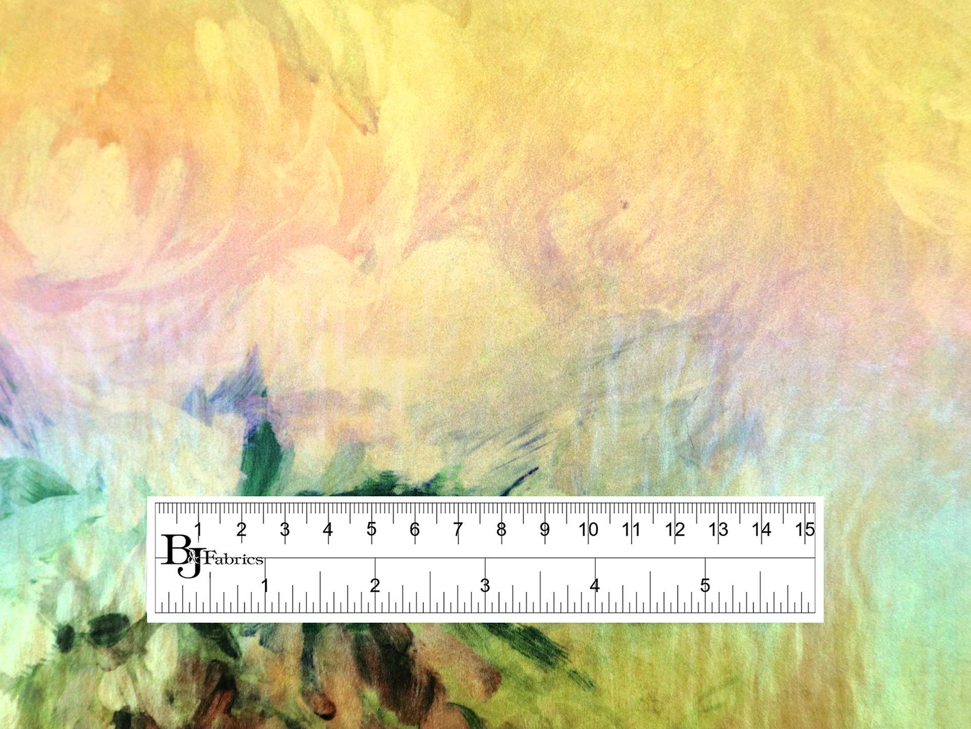Nylon Ciré with Large Iridescent Florals in Yellow