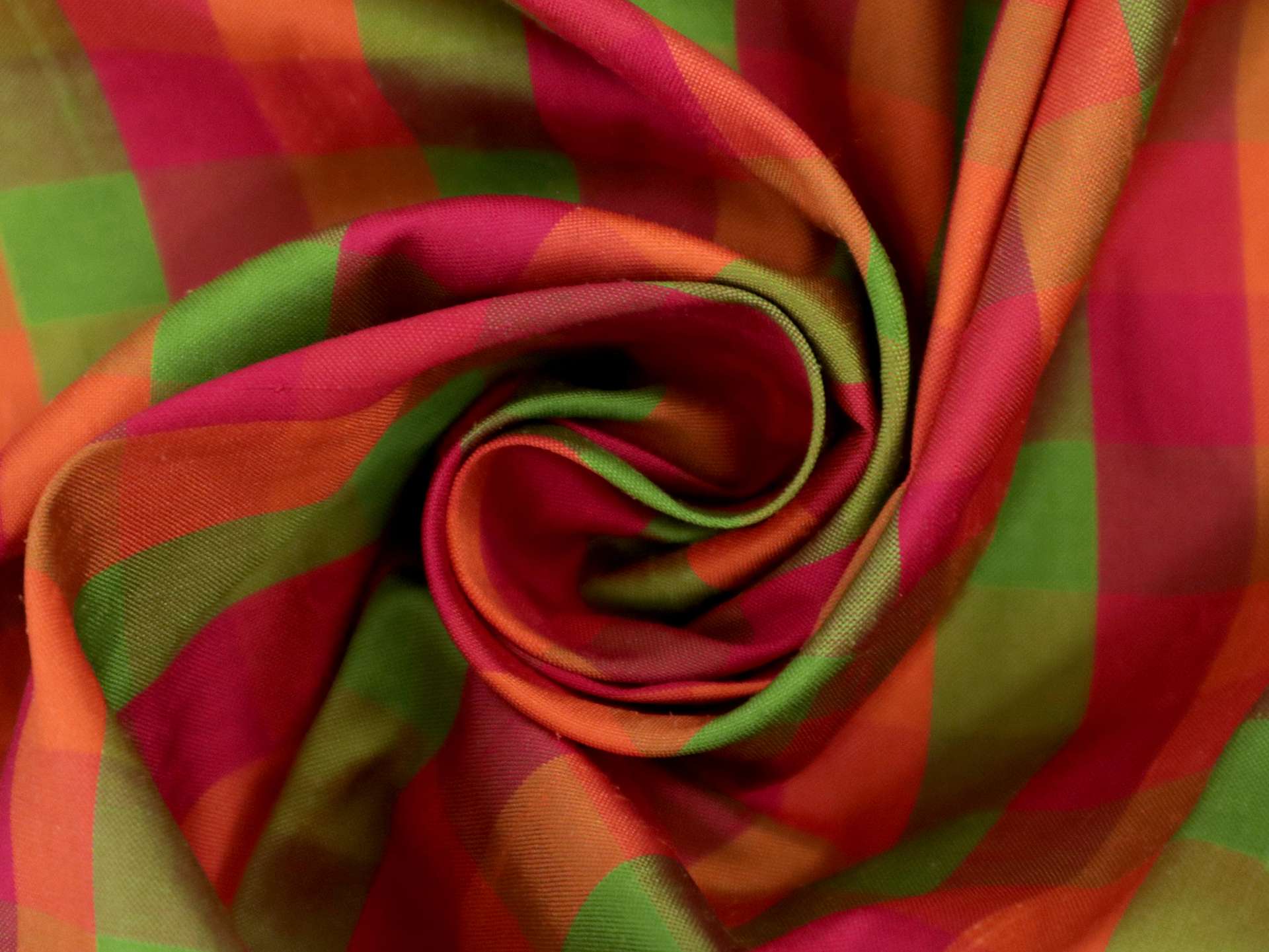 Gingham Silk Shantung