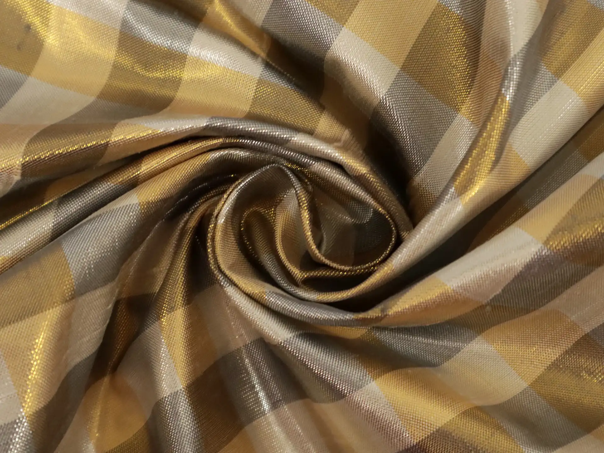 Metallic Gingham Shantung