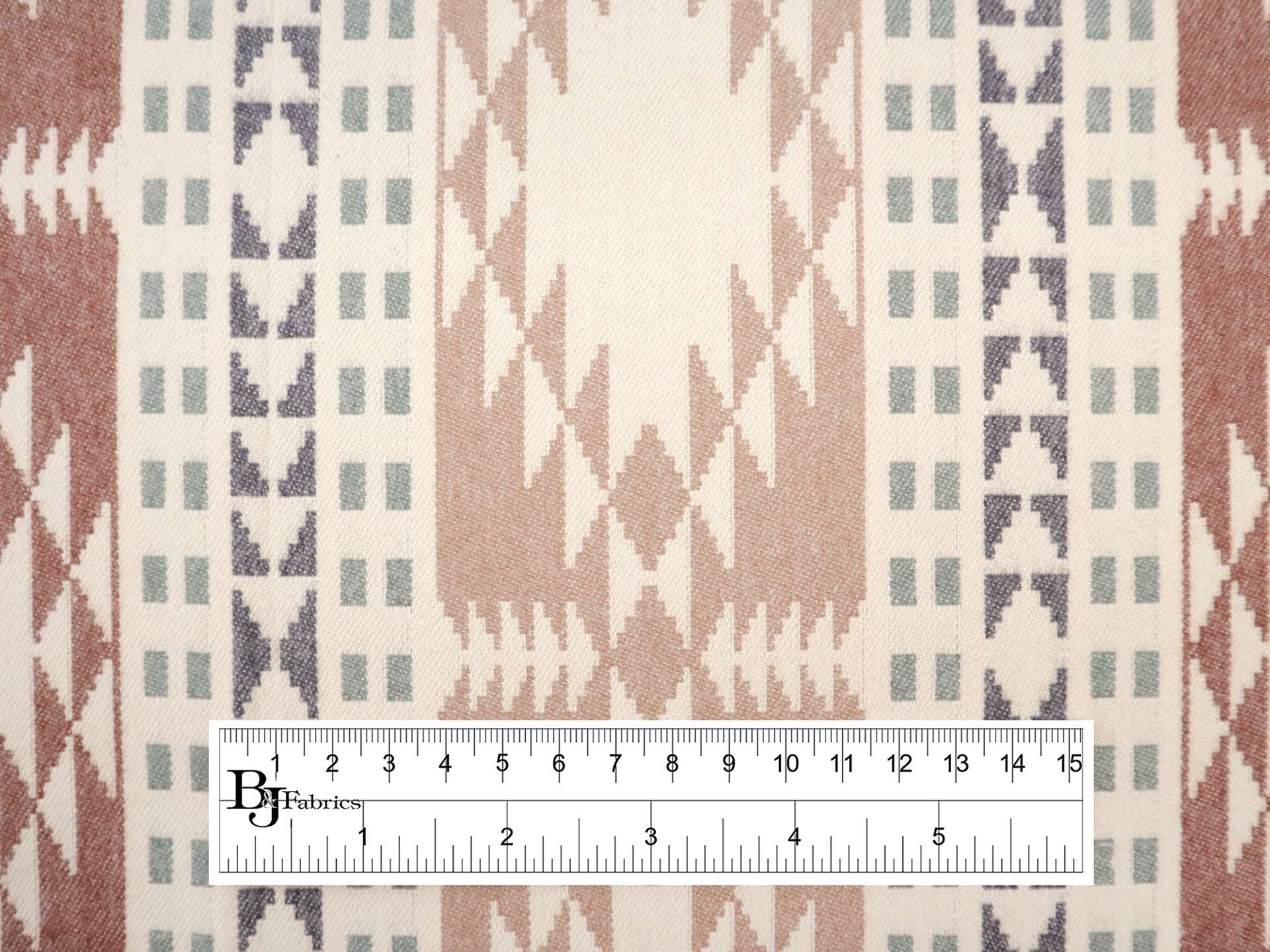 Cotton Flannel with Taos Stripes in Burnt Umber Beige Sage
