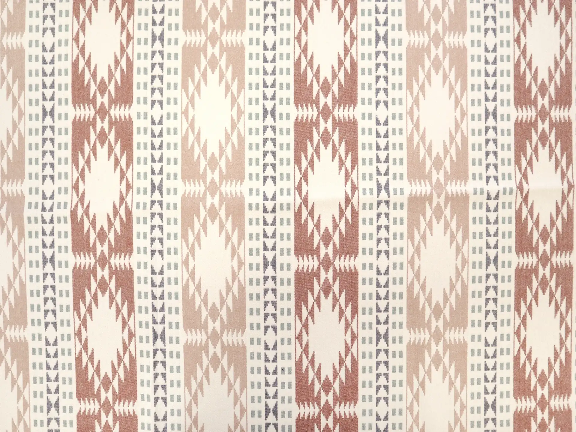 Cotton Flannel with Taos Stripes in Burnt Umber Beige Sage