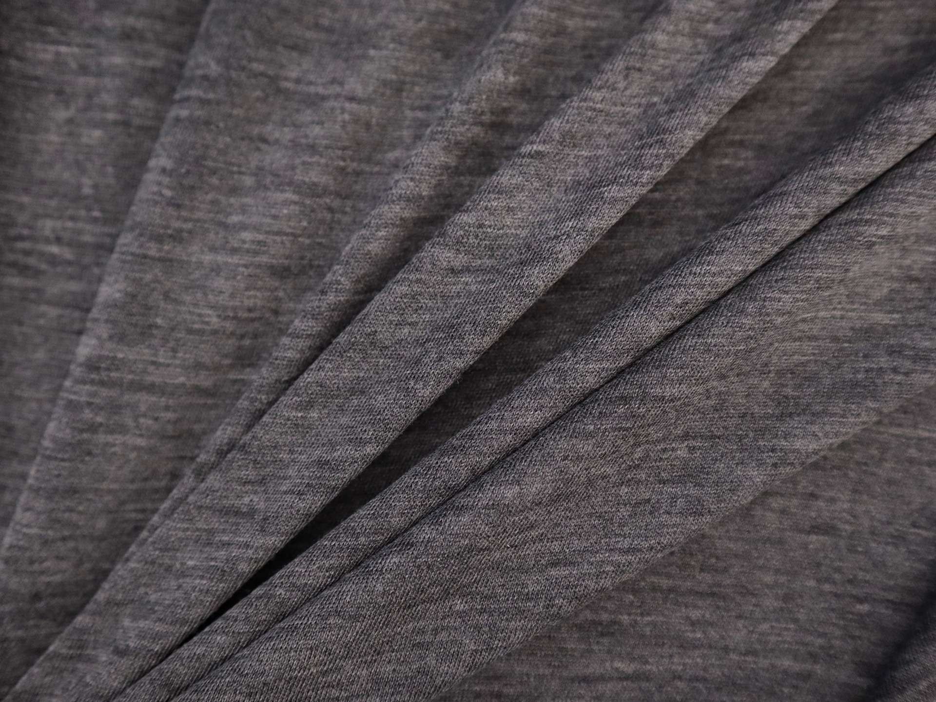 Super Fine Merino Wool Jersey in Heathered Charcoal