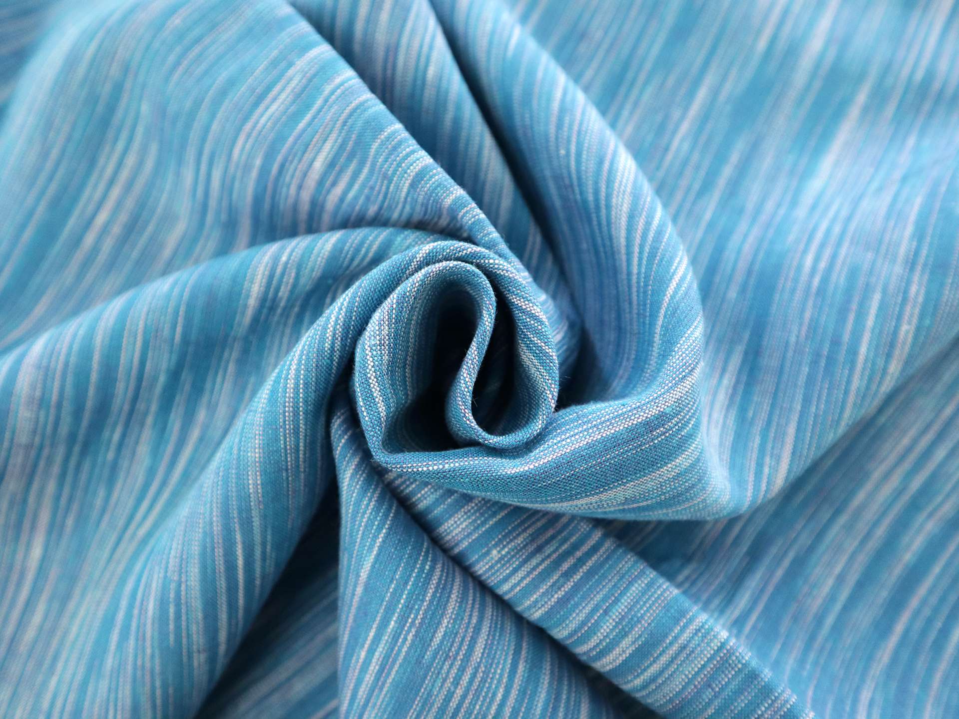 Woven Linen Novelty Stripe in Teal