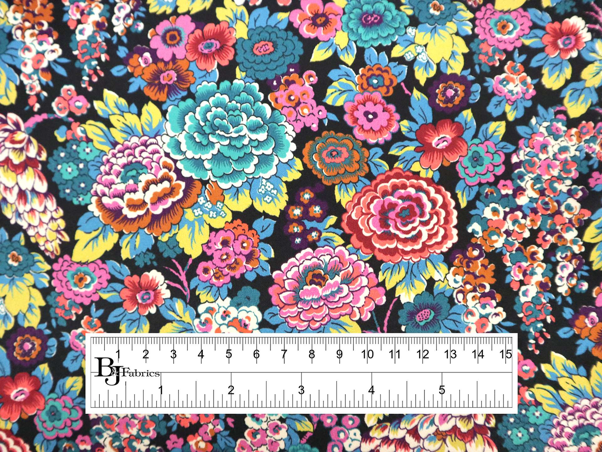 Liberty Silk Charmeuse with Bright Floral Print